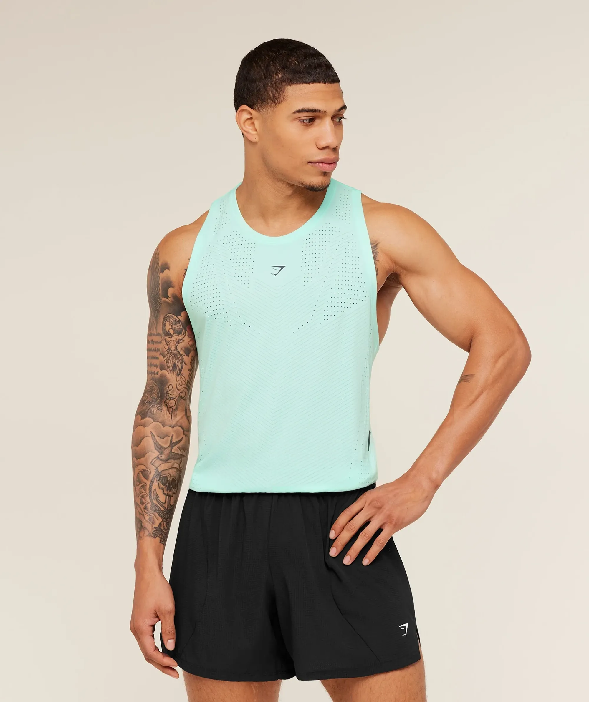 Gymshark Seamless Running Tank -  Pop Turquoise