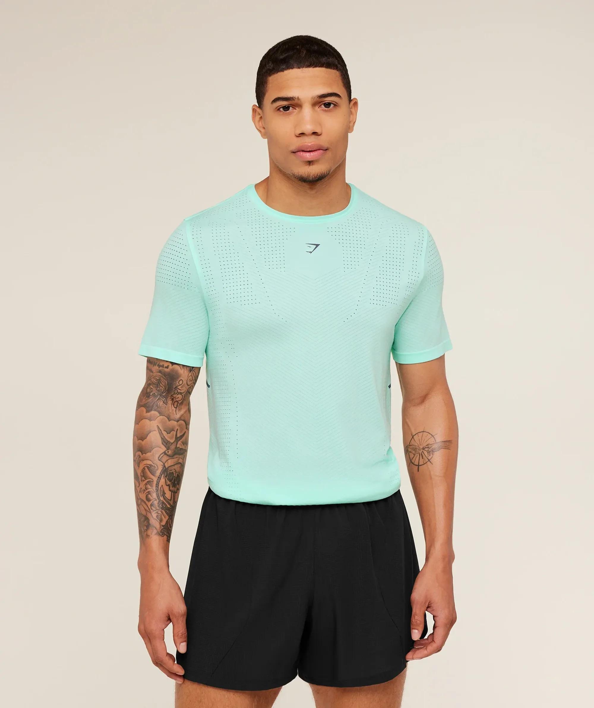 Gymshark Seamless Running T-Shirt -  Pop Turquoise