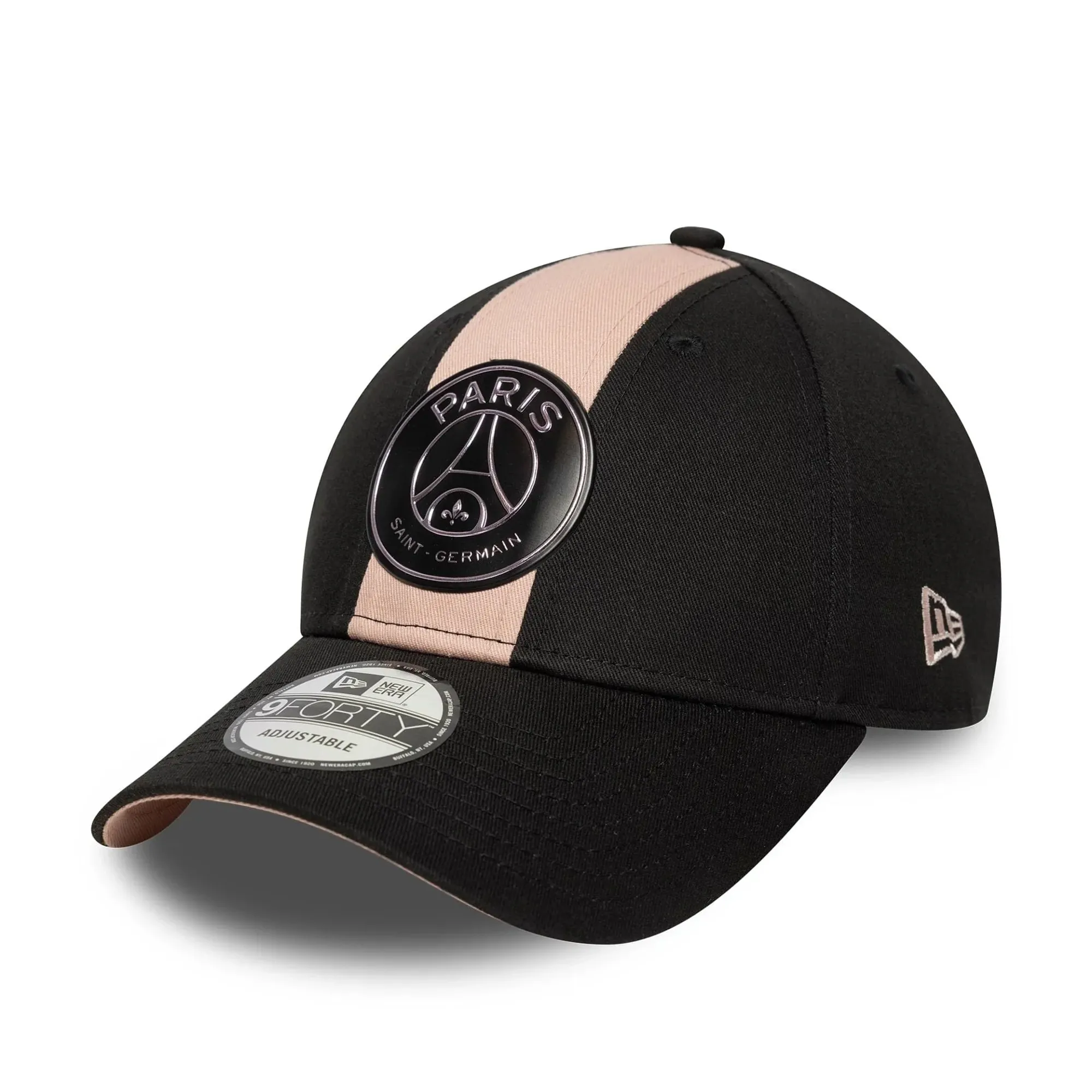 Paris Saint-Germain Contrast Panel Black 9FORTY Adjustable Cap New Era Cap adult unisex