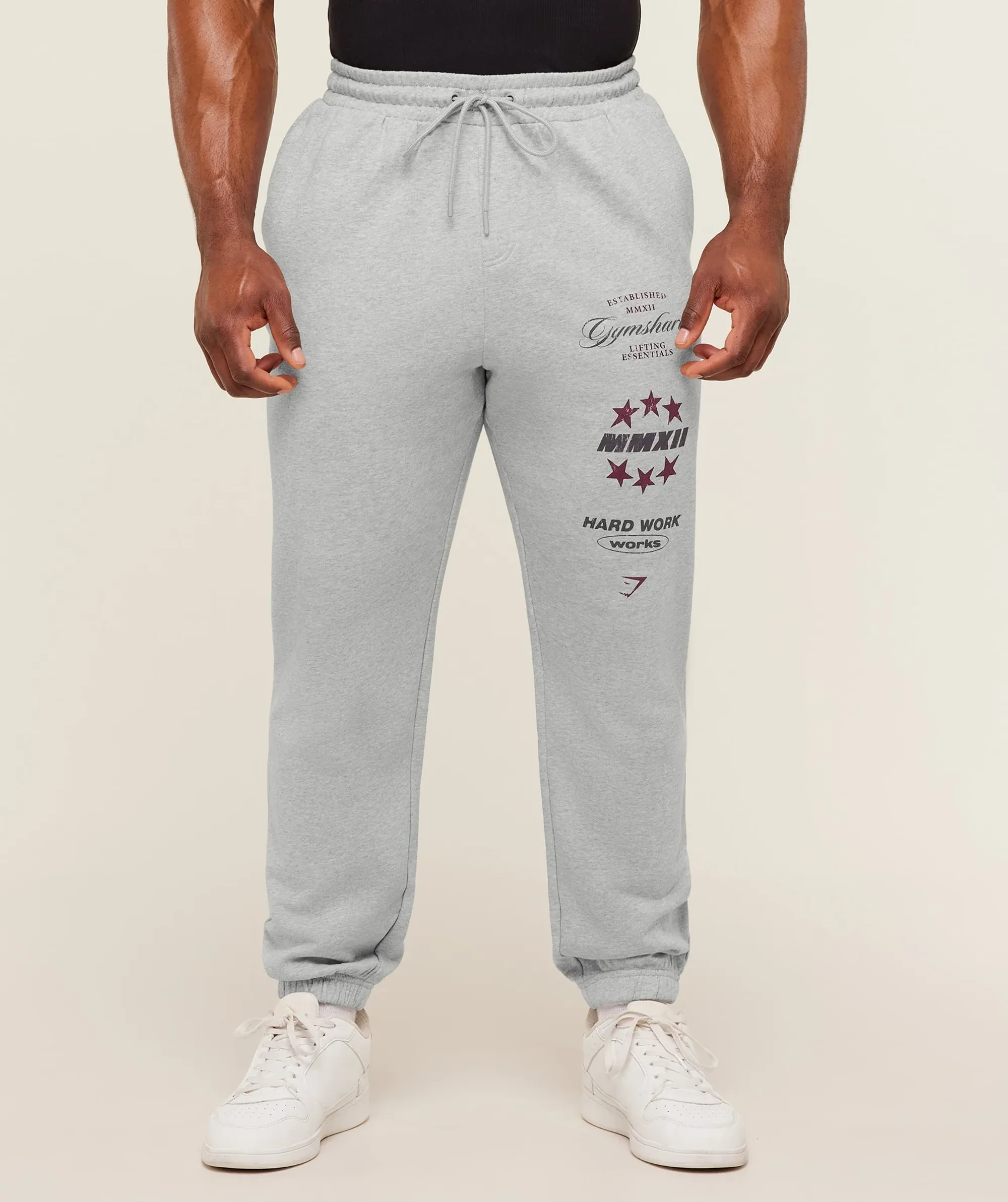 Gymshark Global Lifting Graphic Pant - Light Grey Core Marl