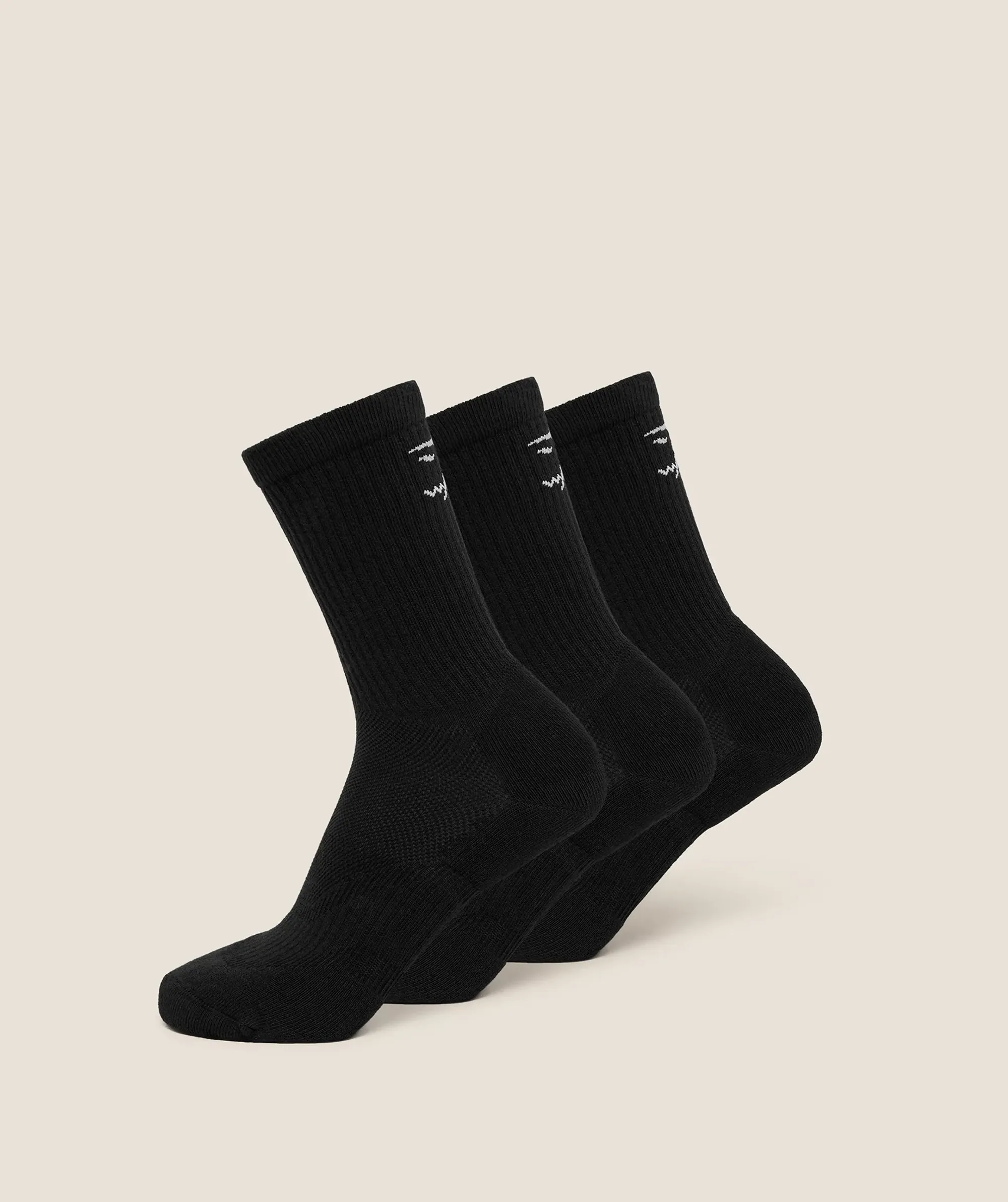 Gymshark Performance Crew Socks 3pk - GS Black