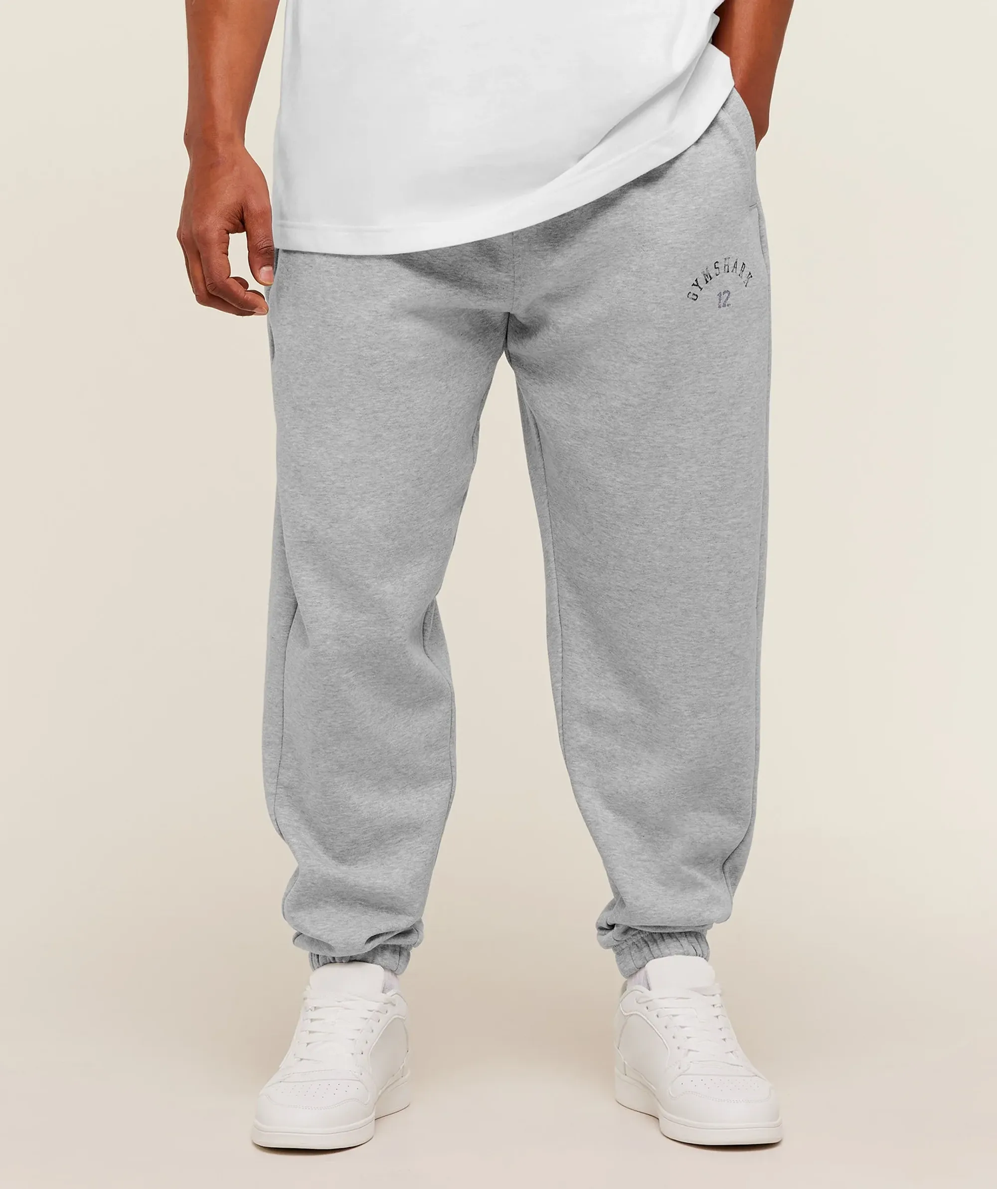 Gymshark 12 Graphic Jogger - Light Grey Core Marl