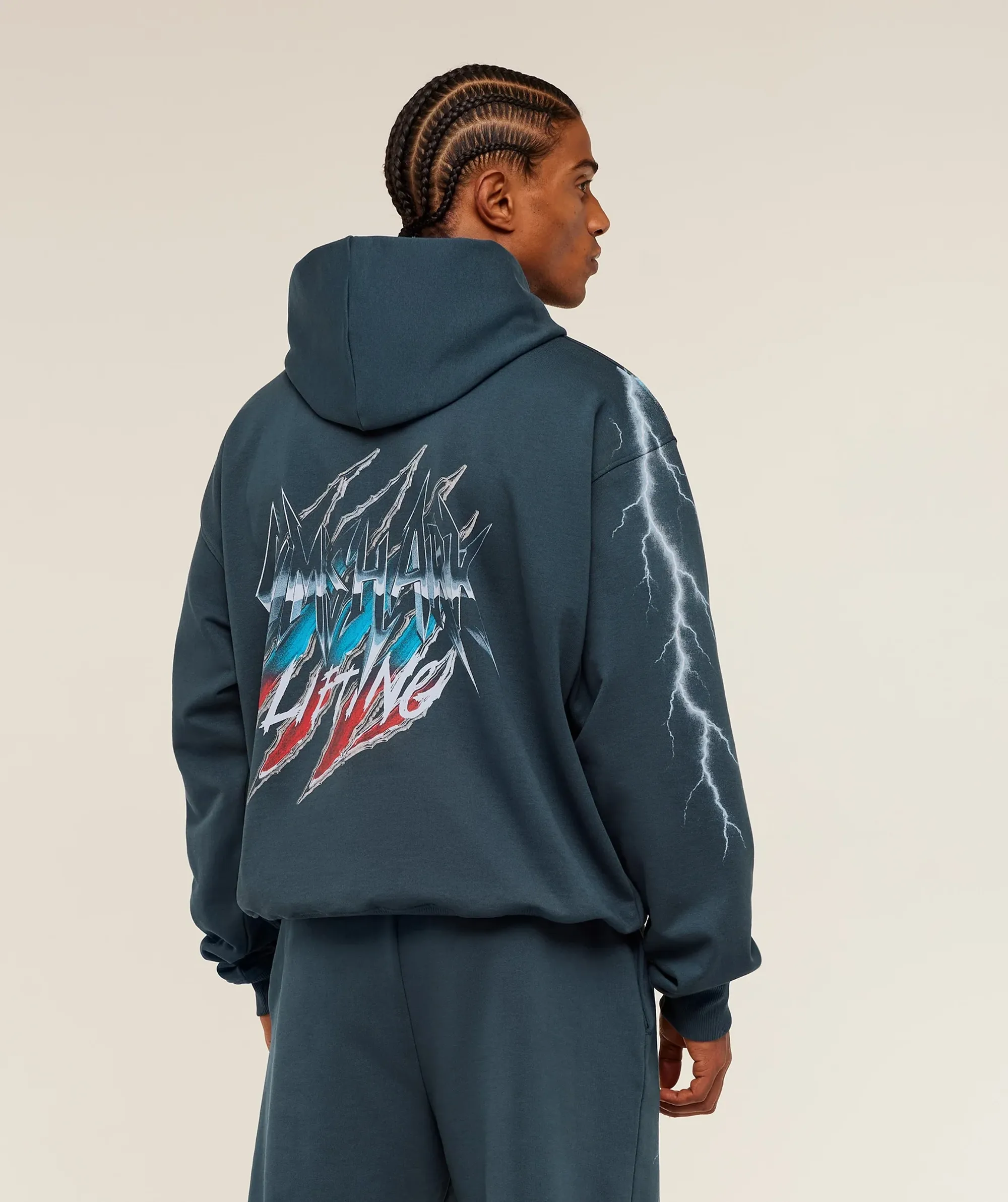 Gymshark Eagle Band Style Graphic Hoodie - GS Stealth Blue
