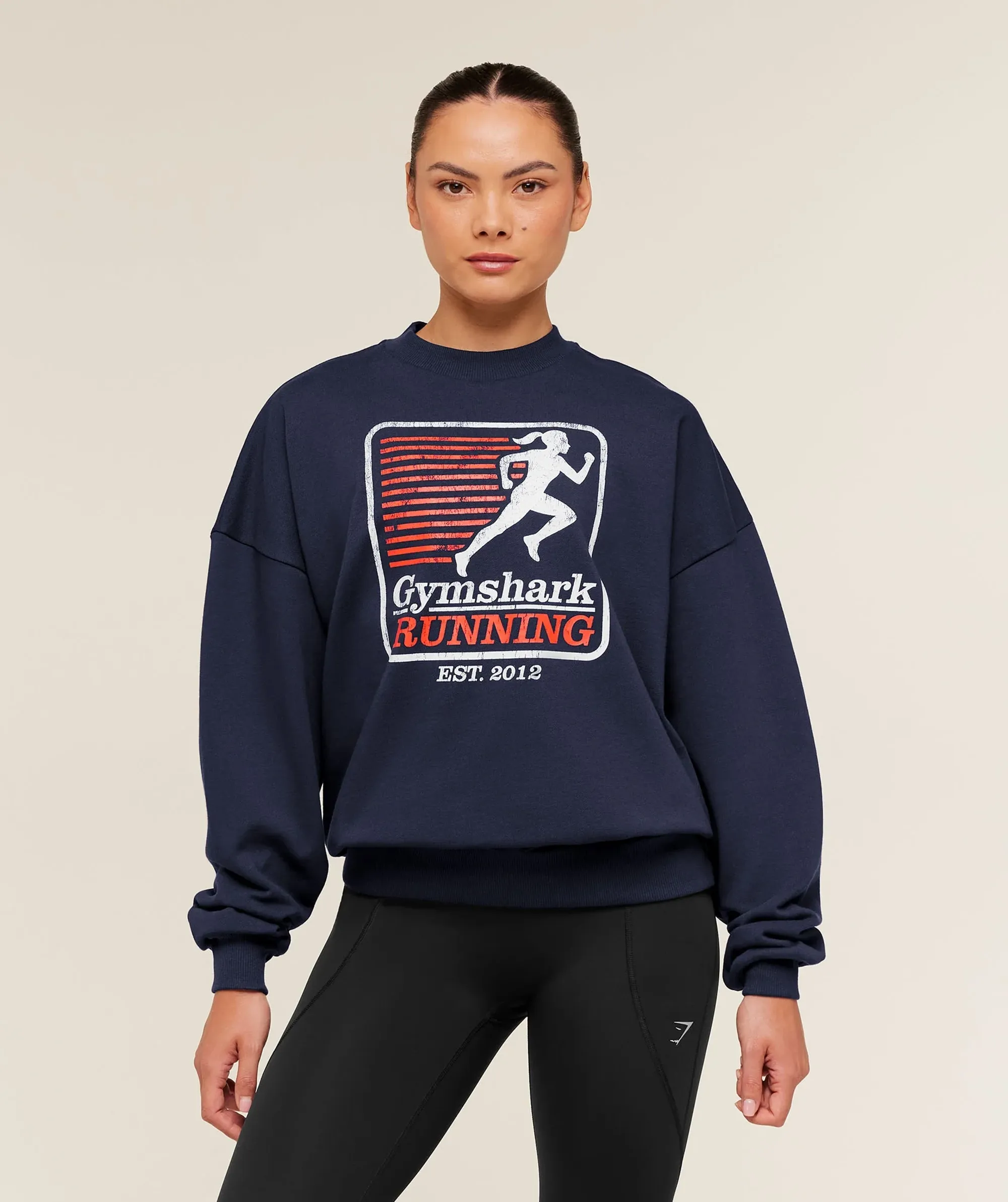 Gymshark Run Club Graphic Sweatshirt - Heavy Blue