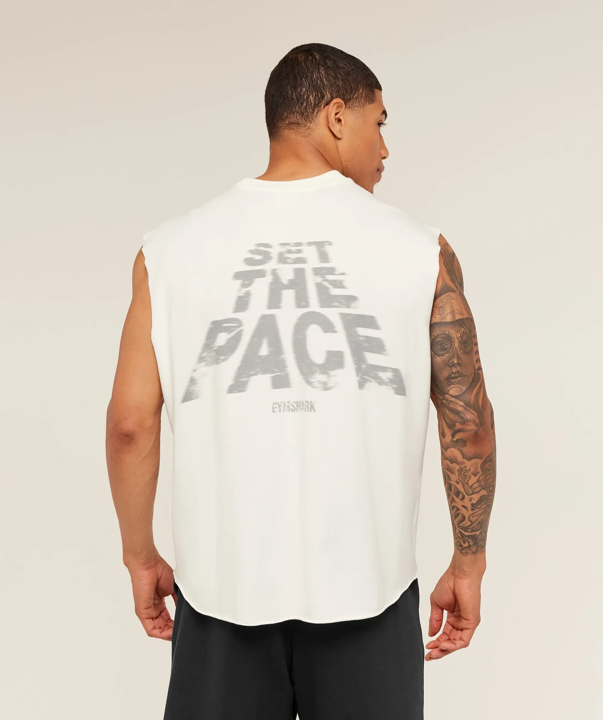 Gymshark Set The Pace Tank - GS Soft White
