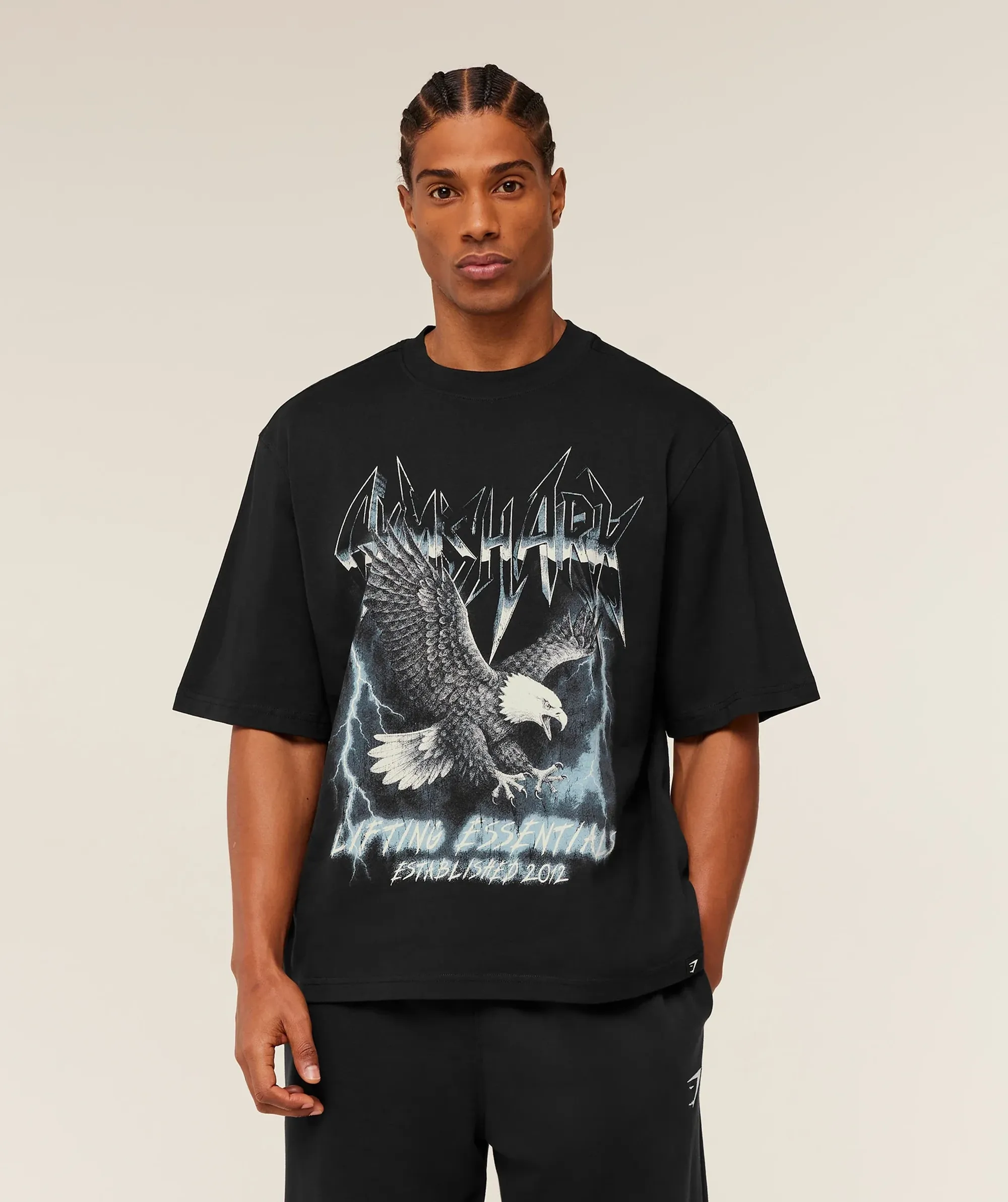 Gymshark Eagle Band Style Graphic T-Shirt - GS Black