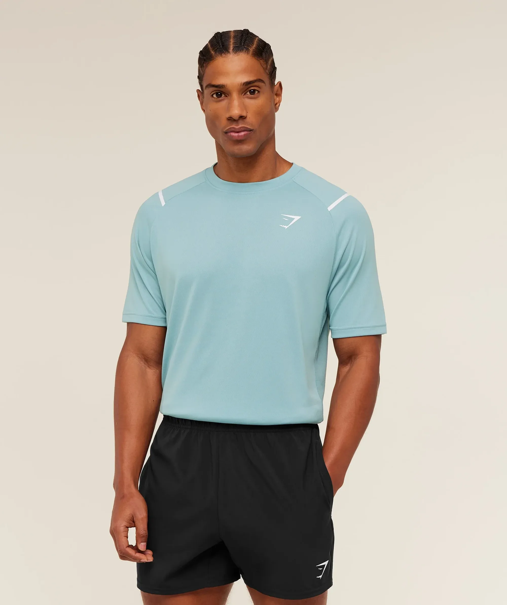 Gymshark Arrival Contrast T-Shirt -  Flow Blue /  Storm Blue