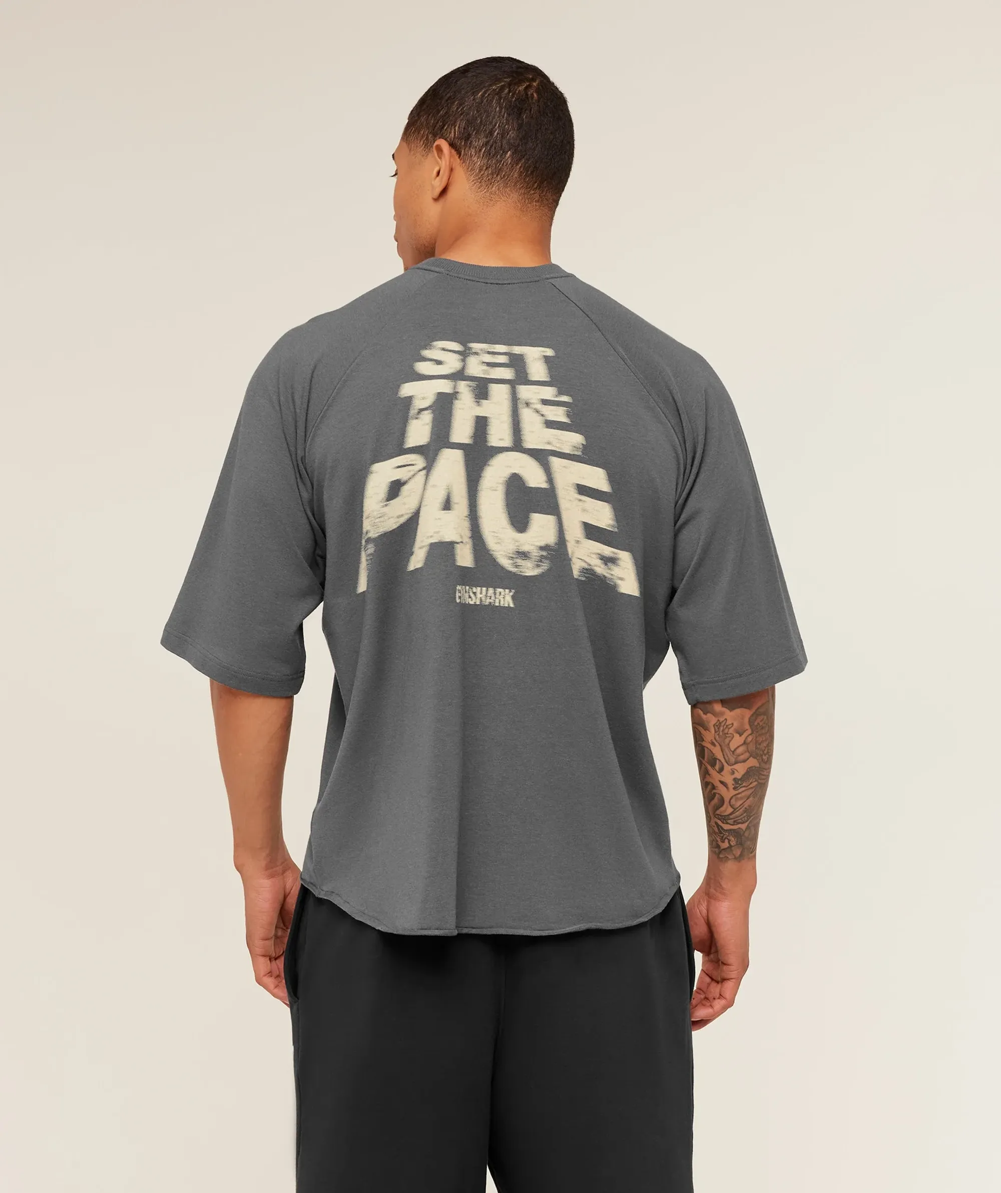 Gymshark Set The Pace Boxy T-Shirt - Graphite Grey