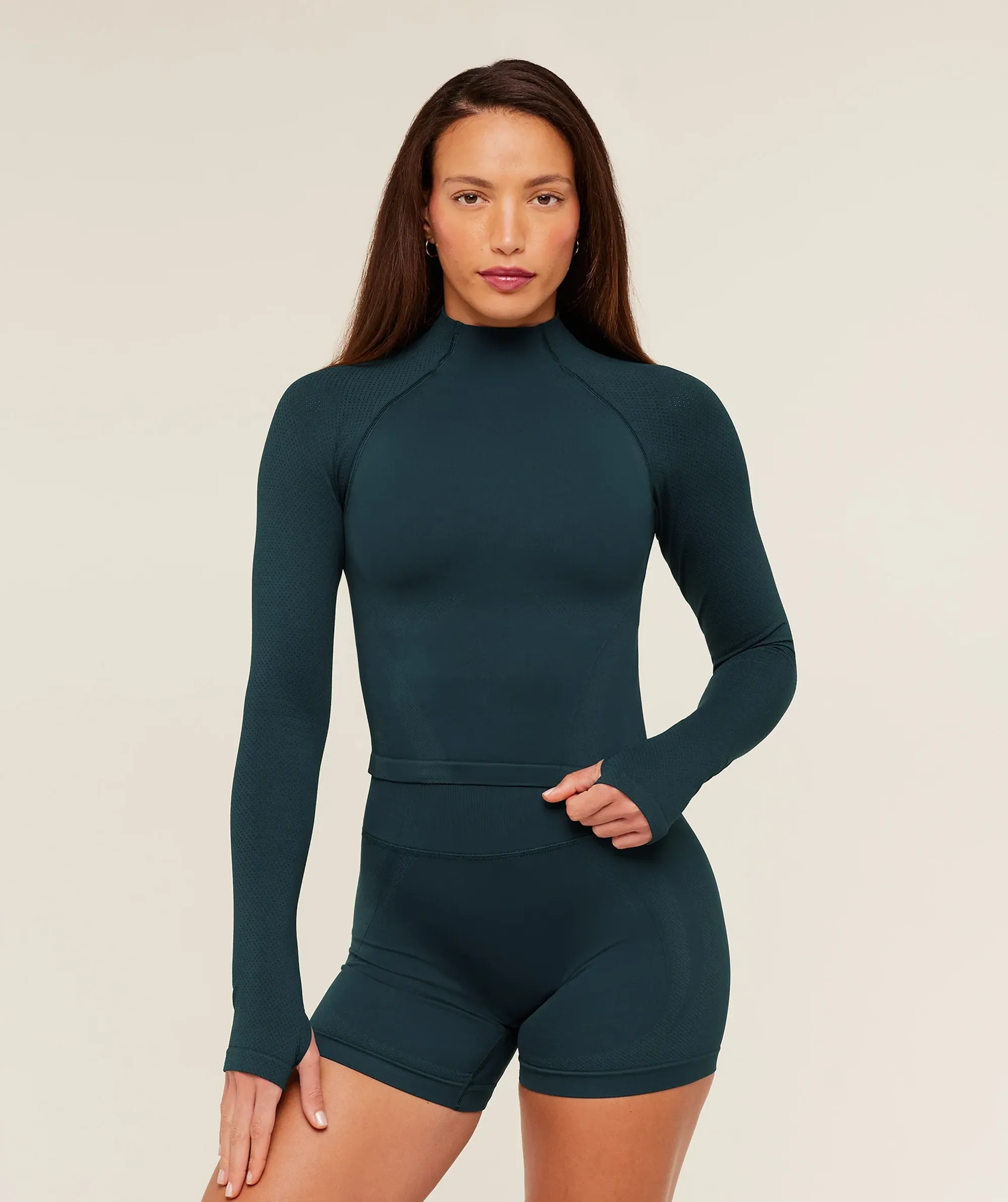 Gymshark Weekend Seamless Long Sleeve Top -  Deep Petrol Blue /  Stealth Blue