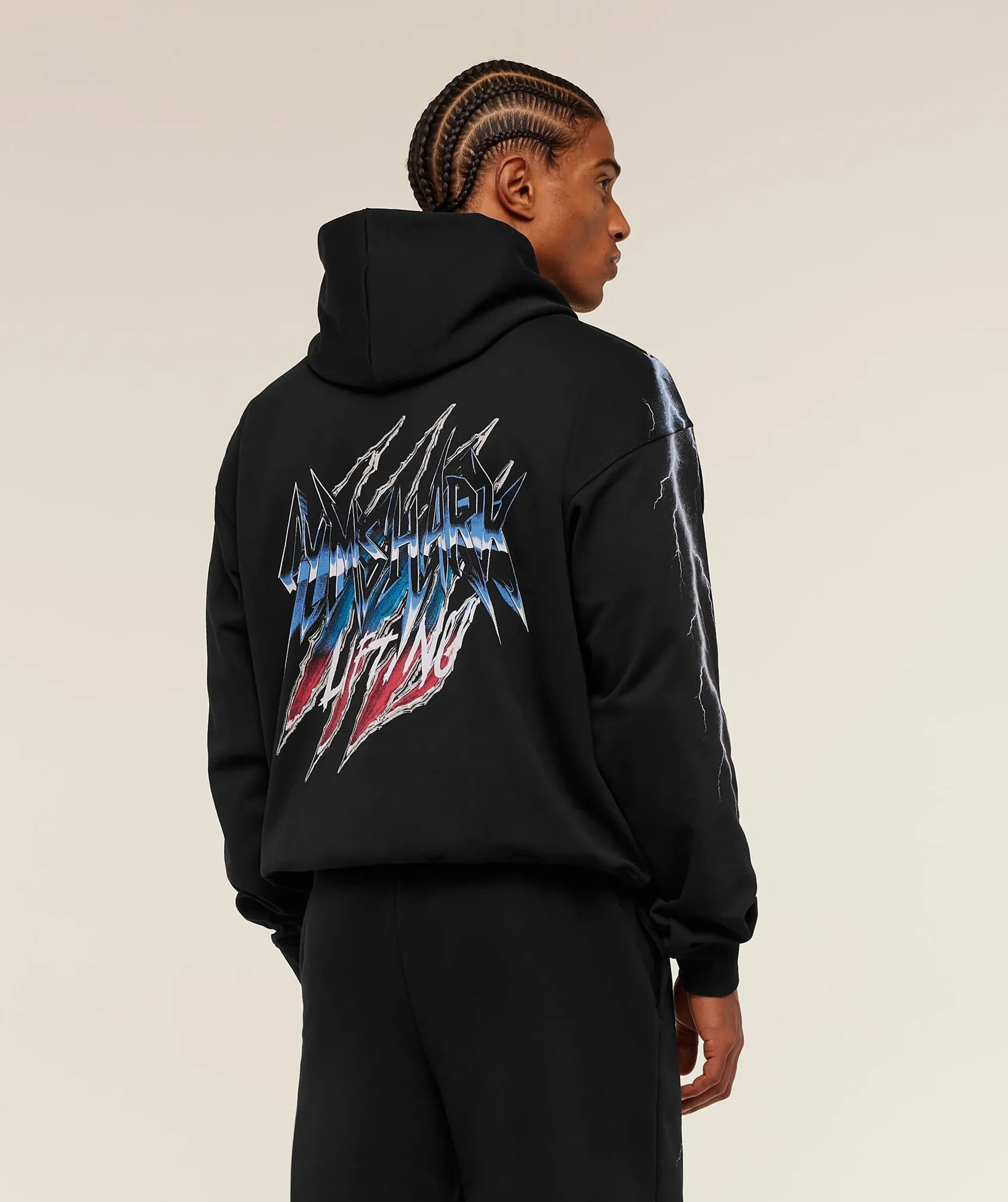 Gymshark Eagle Band Style Graphic Hoodie - GS Black