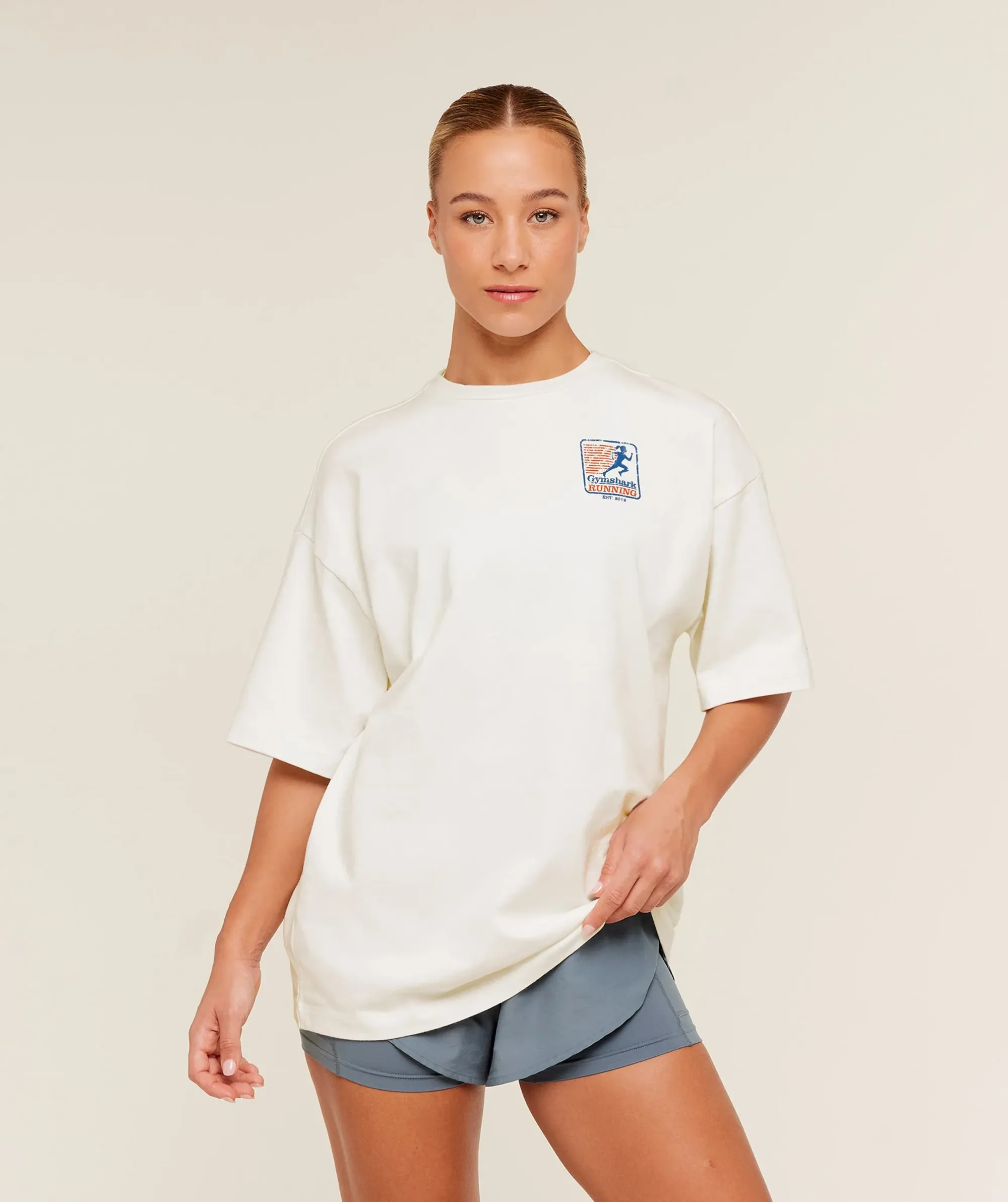 Gymshark Run Club Graphic Short Sleeve T-Shirt - GS Soft White