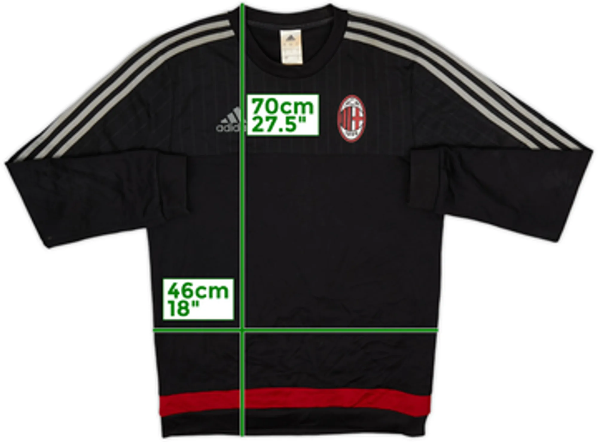 2015-16 AC Milan adidas Sweat Top - 7/10 - (S)