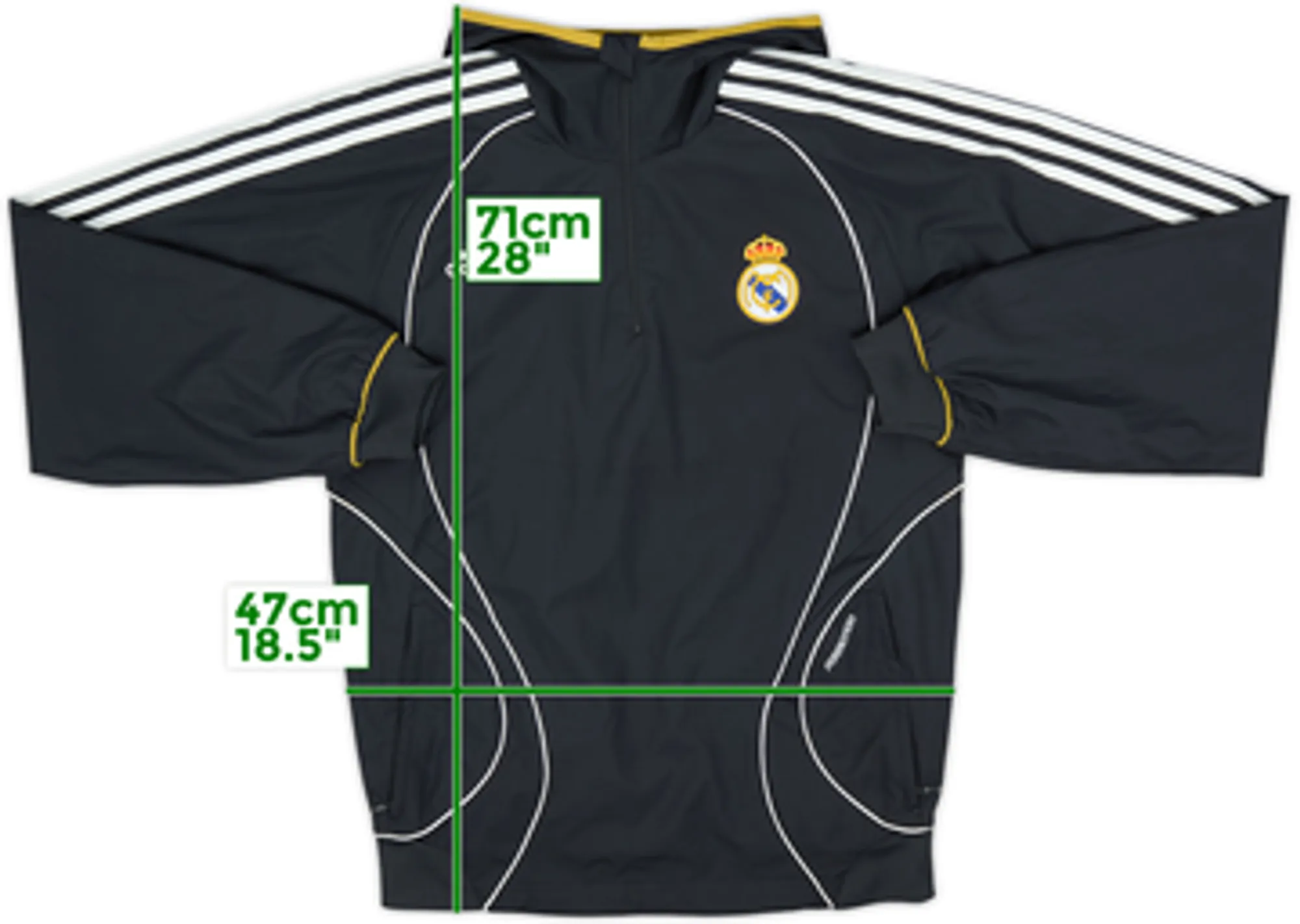 2006-07 Real Madrid adidas Formotion 1/4 Zip Hooded Top - 9/10 - (M)