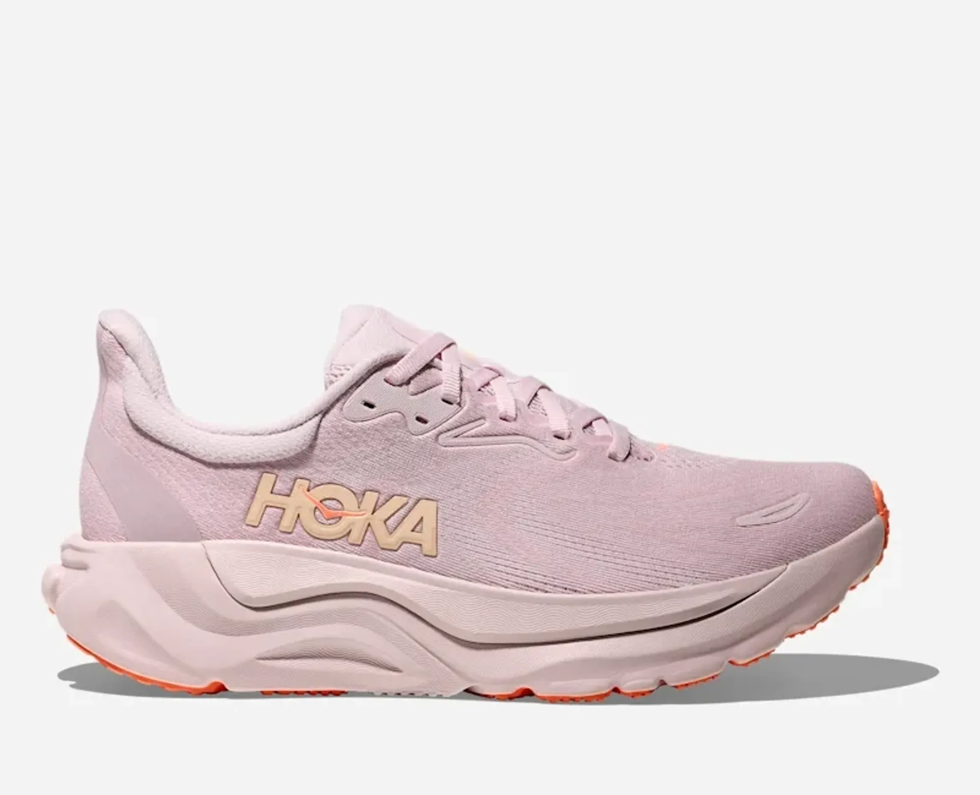 Hoka Women's Arahi 8 Road Running Shoes In Lilac Cream/Neon Cantaloupe