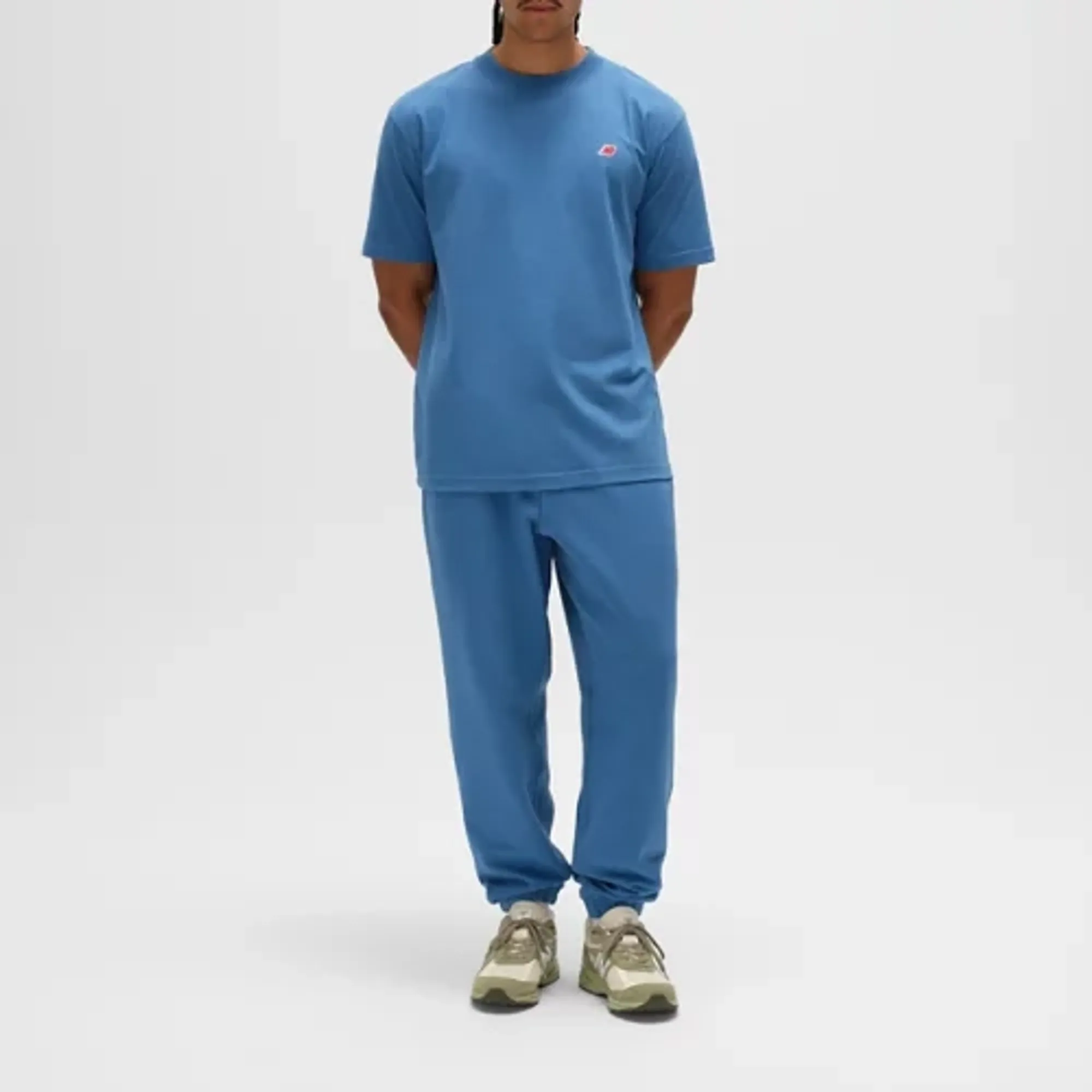 New Balance Men's Made in USA Core T-Shirt in Blue Cotton Jersey