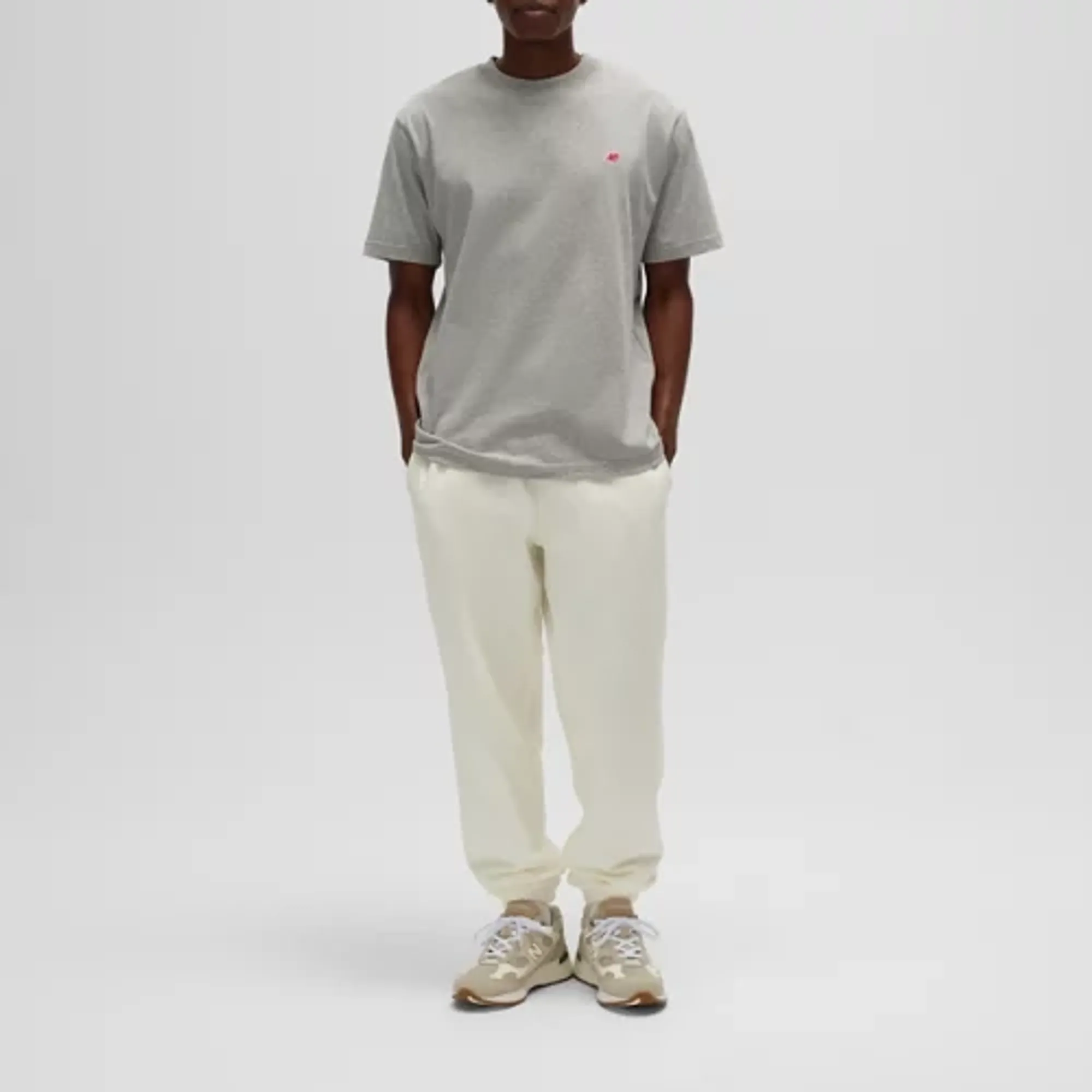 New Balance Men's Made in USA Core T-Shirt in Grey Cotton Jersey