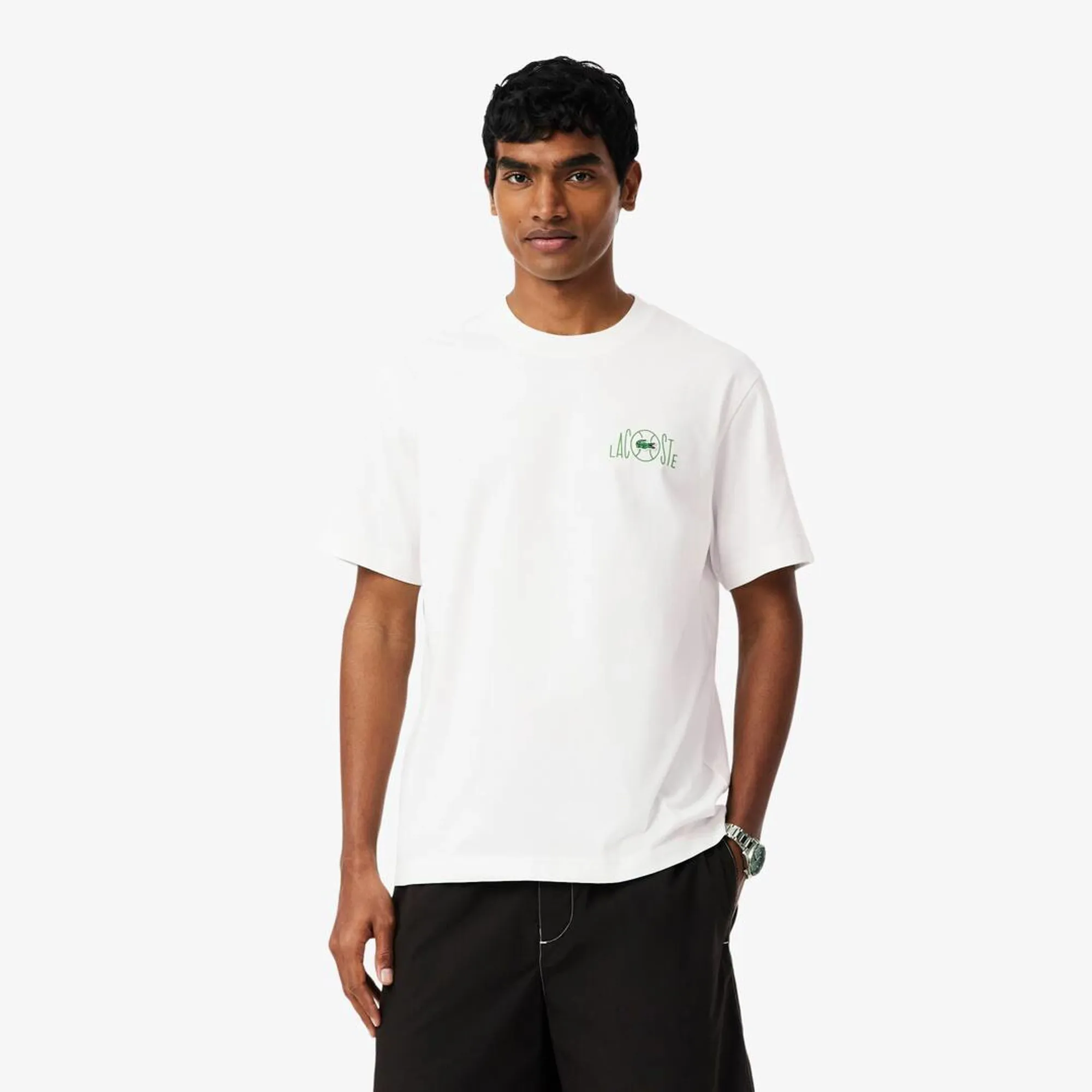 Lacoste Printed Cotton T-shirt - White