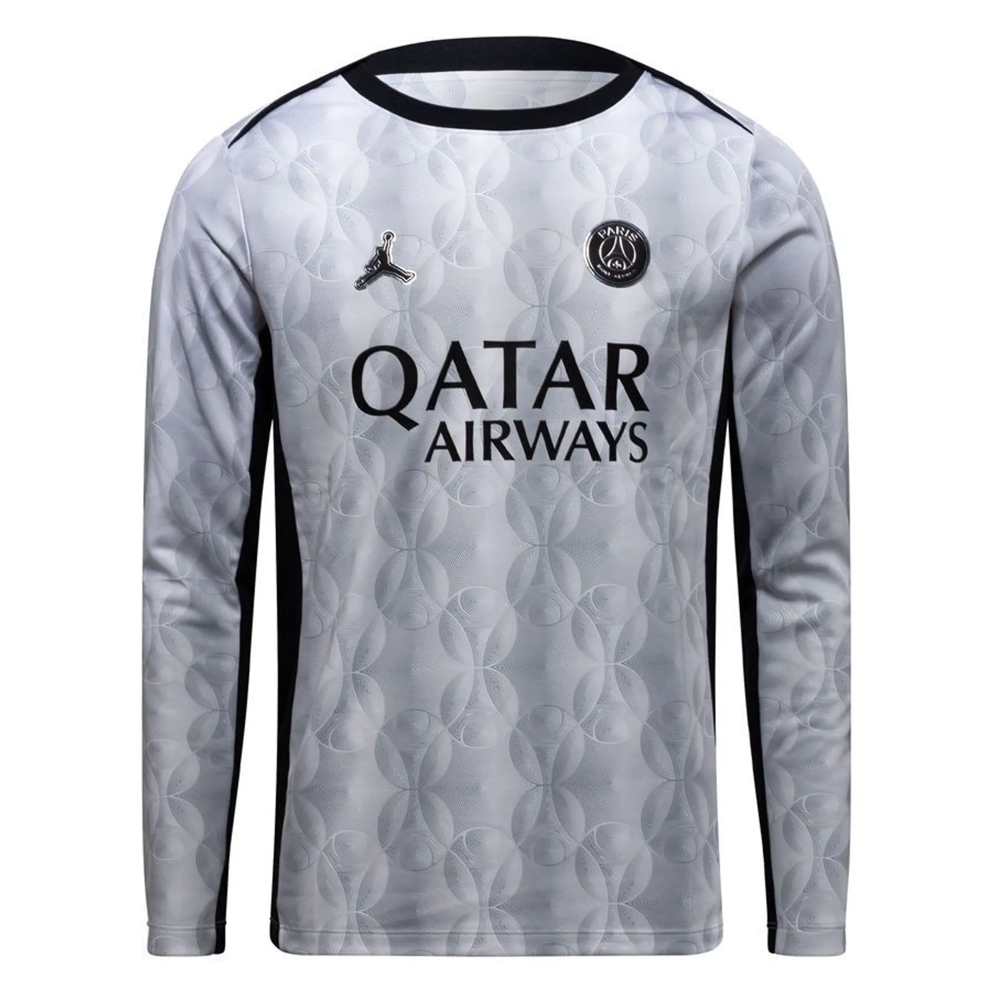 Paris Saint Germain Training T-Shirt Dri-Fit Academy Pro Pre Match Jordan X Psg Night Edition - Medium Grey Heather/Black Long Sleeves - ['Grey']