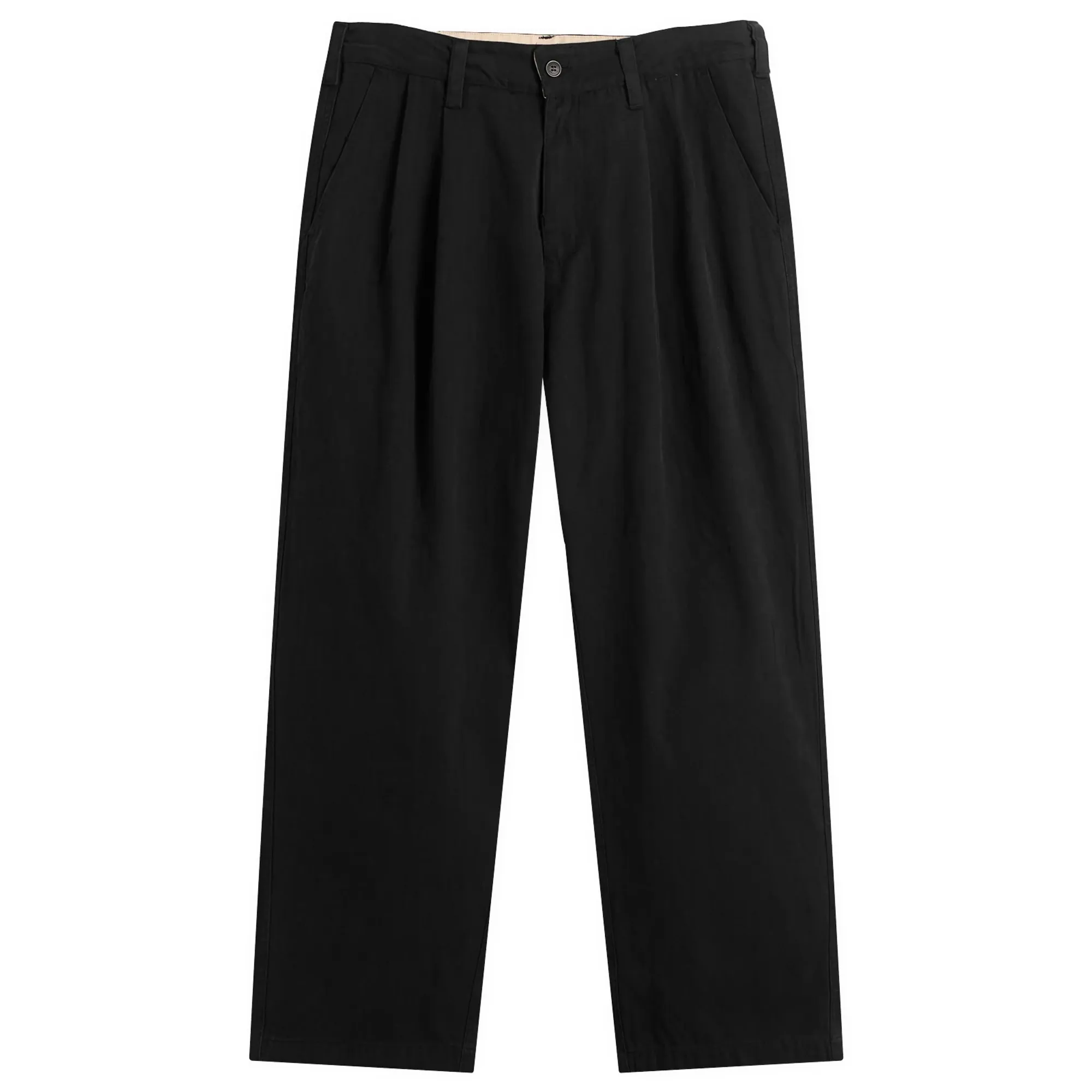 Butter Goods Men's Pleated Trousers Washed Black