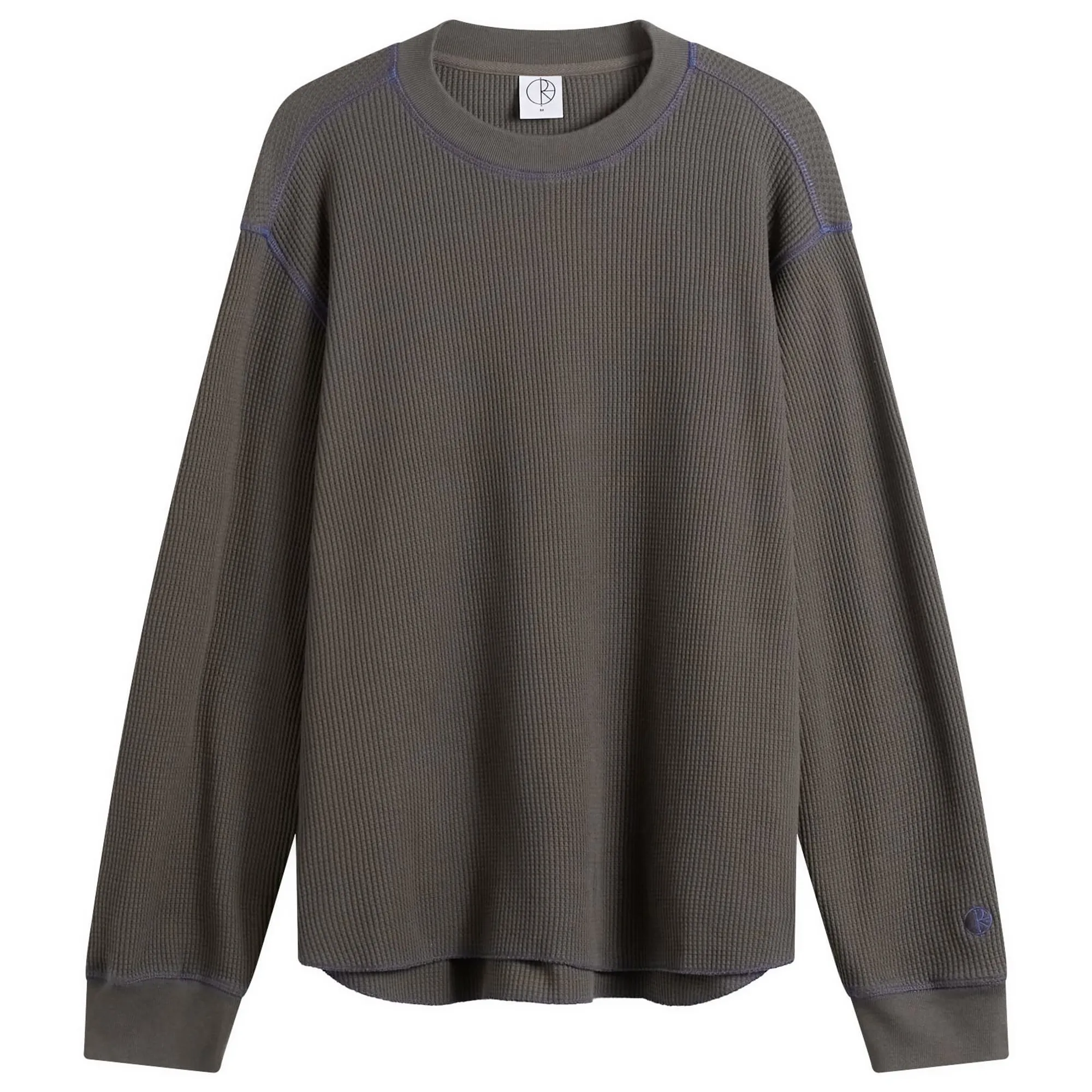 Polar Skate Co. Men's Dylan Waffle Long Sleeve T-Shirt Dirty Black/Blue