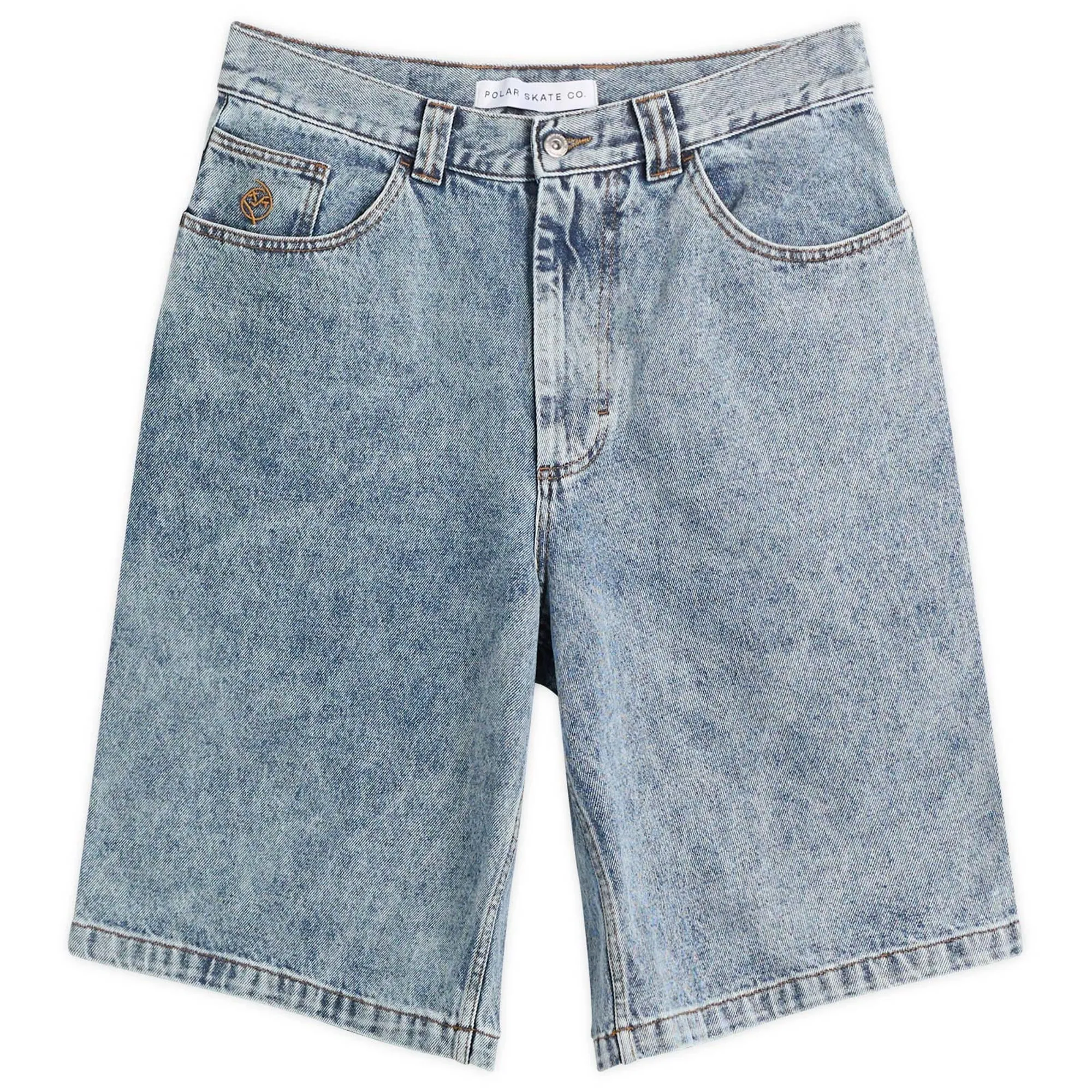 Polar Skate Co. Men's Big Boy Denim Shorts Heavy Washed Blue