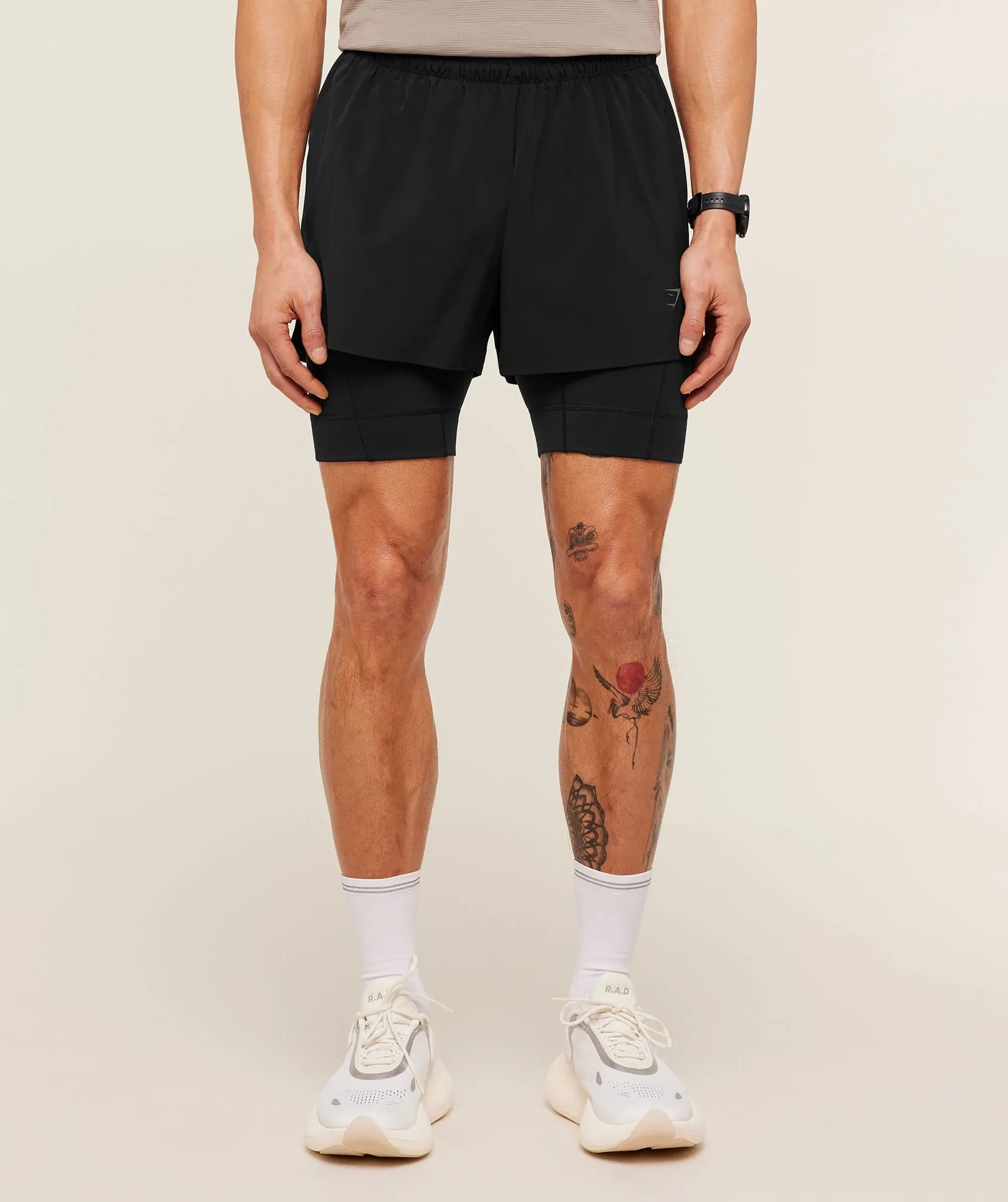 Gymshark Running Elite 2 in 1 5" Shorts - Black