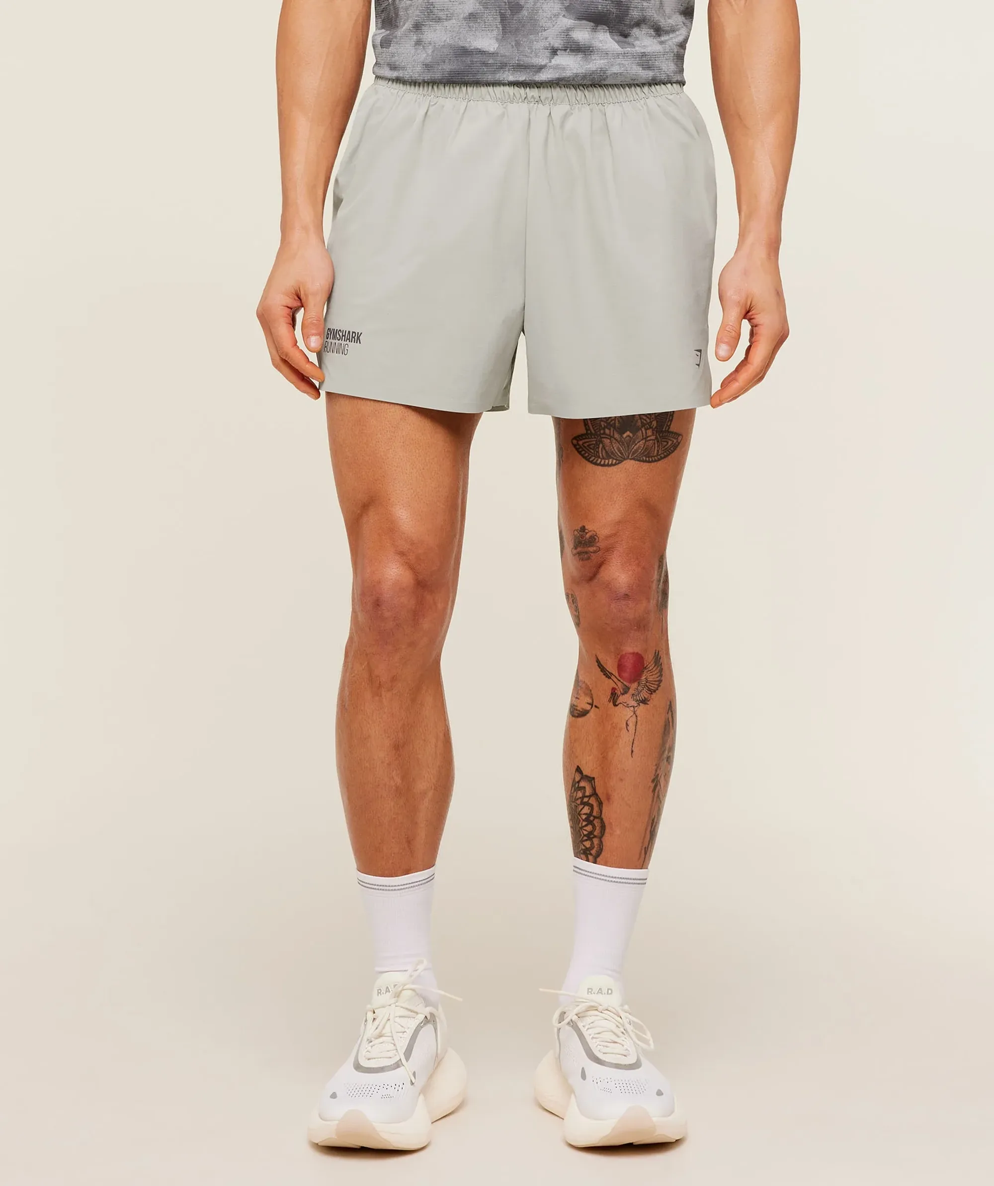 Gymshark Running Elite 5" Shorts - Stone Grey