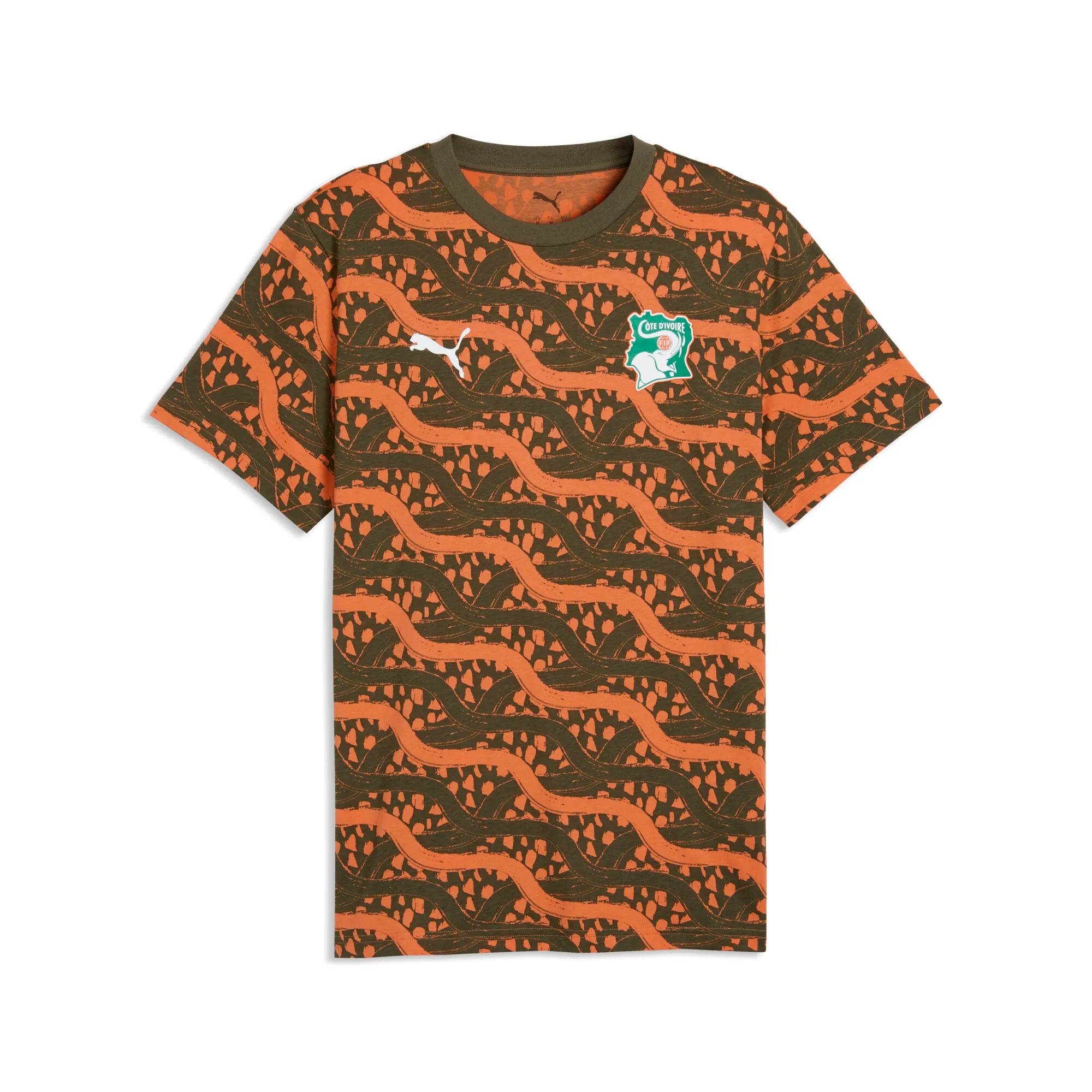 PUMA Ivory Coast ftblCulture Printed T-Shirt Men in Green | Size Large