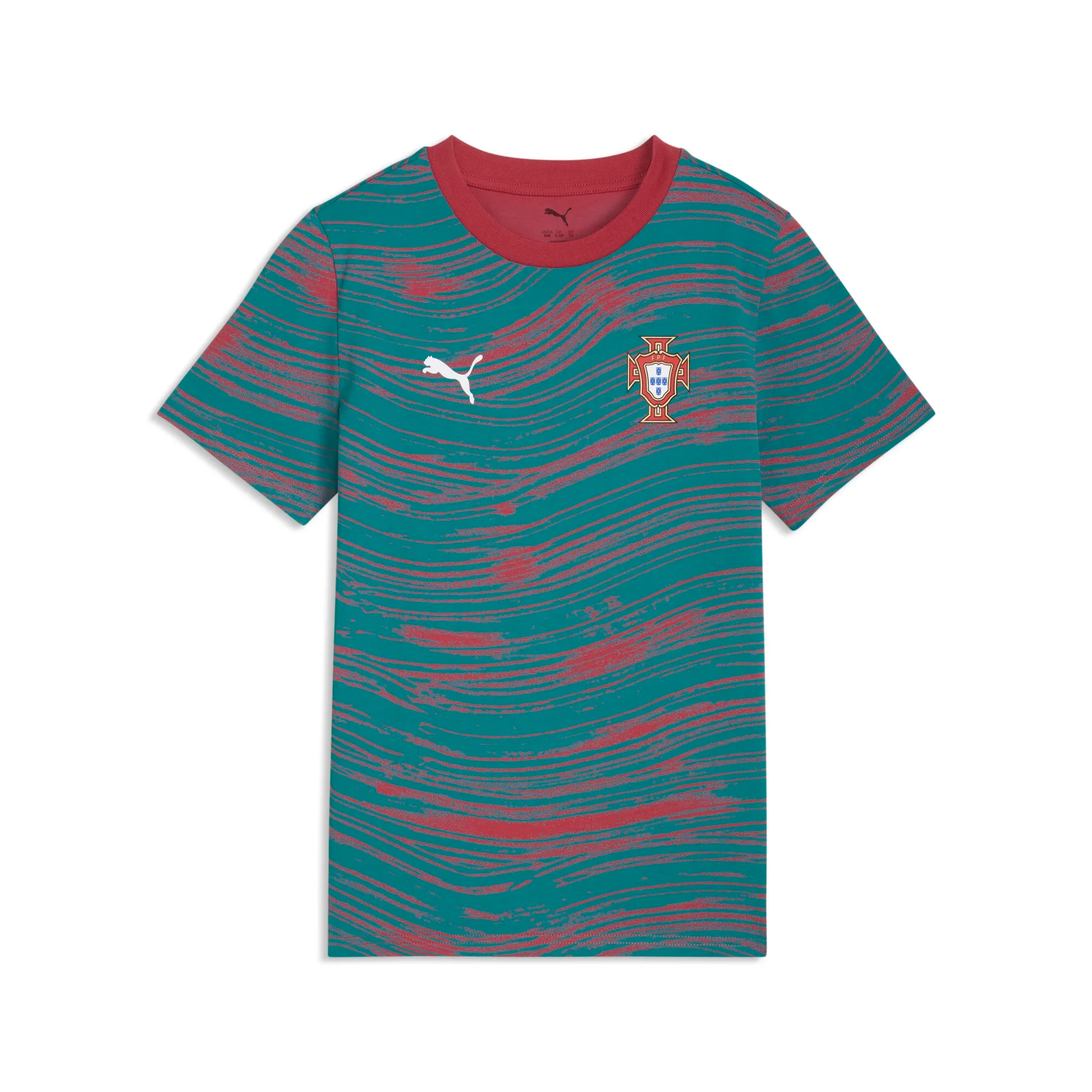 PUMA Portugal ftblCulture Printed T-Shirt Youth in Red | Size 11-12 Youth