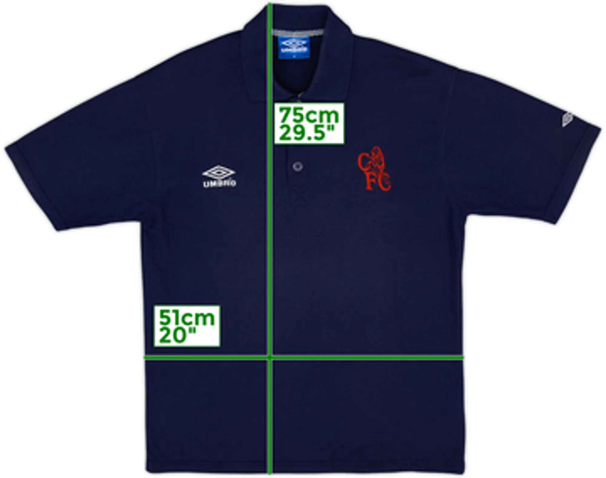 1999-01 Chelsea Umbro Polo Shirt - 9/10 - (M)