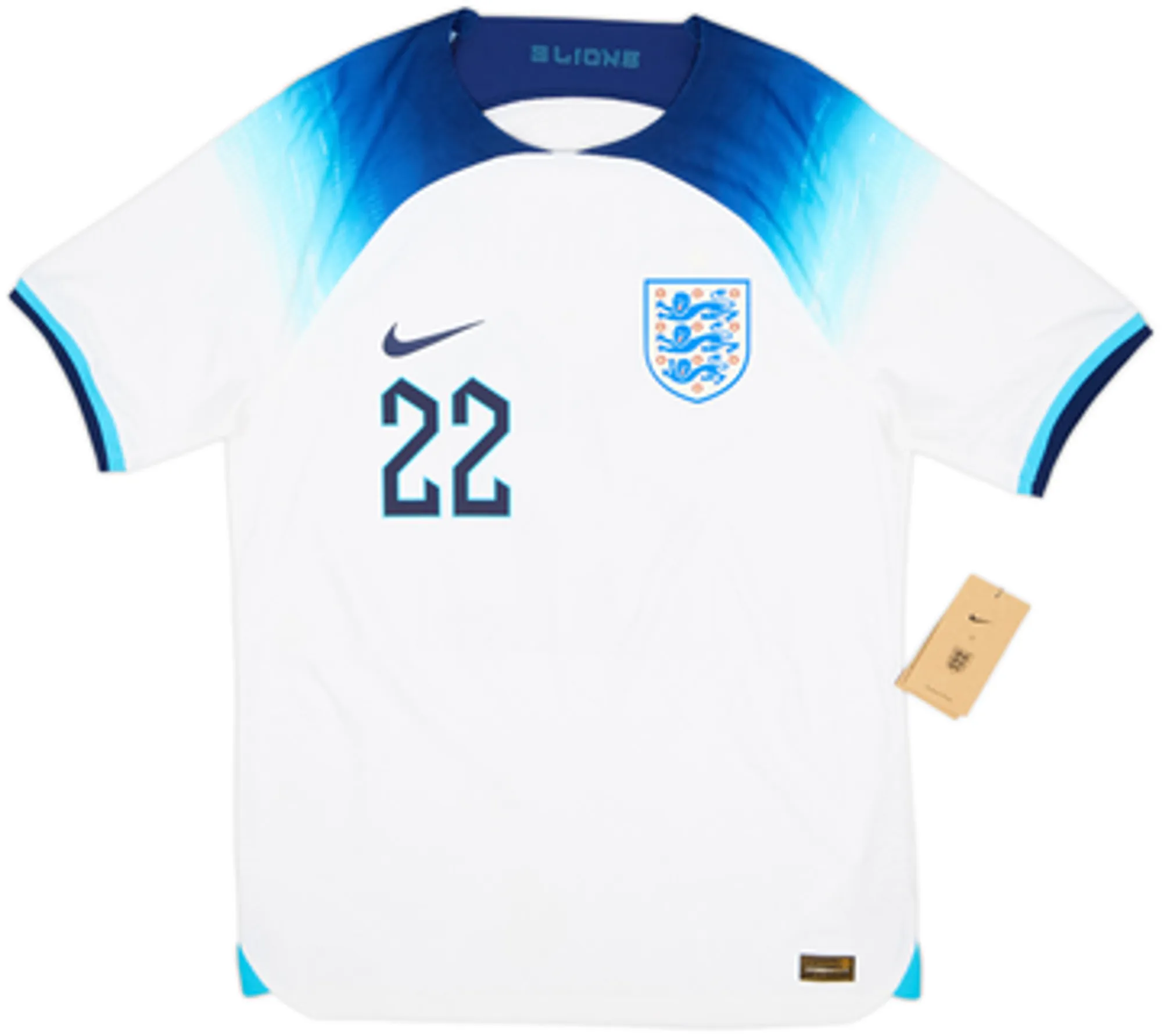 2022-23 England Authentic Home Shirt Bellingham #22 (M)