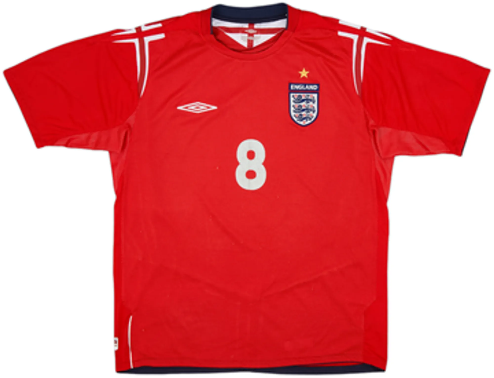 2004-06 England Away Shirt Scholes #8 - 6/10 - (L)