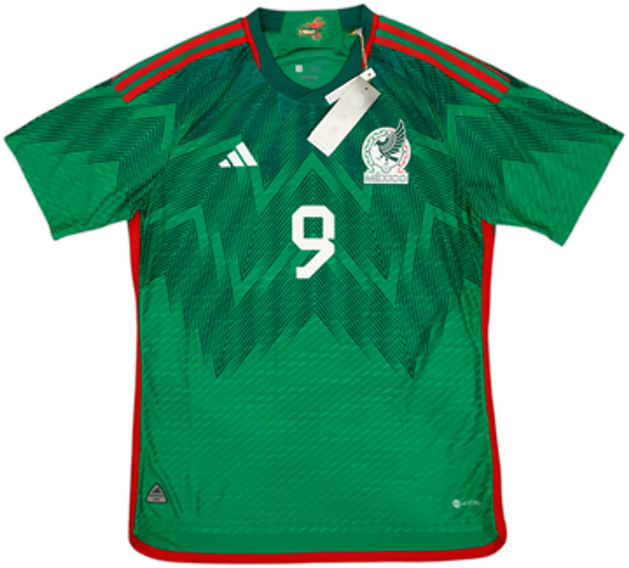 2022 Mexico Authentic Home Shirt Raul #9 (L)