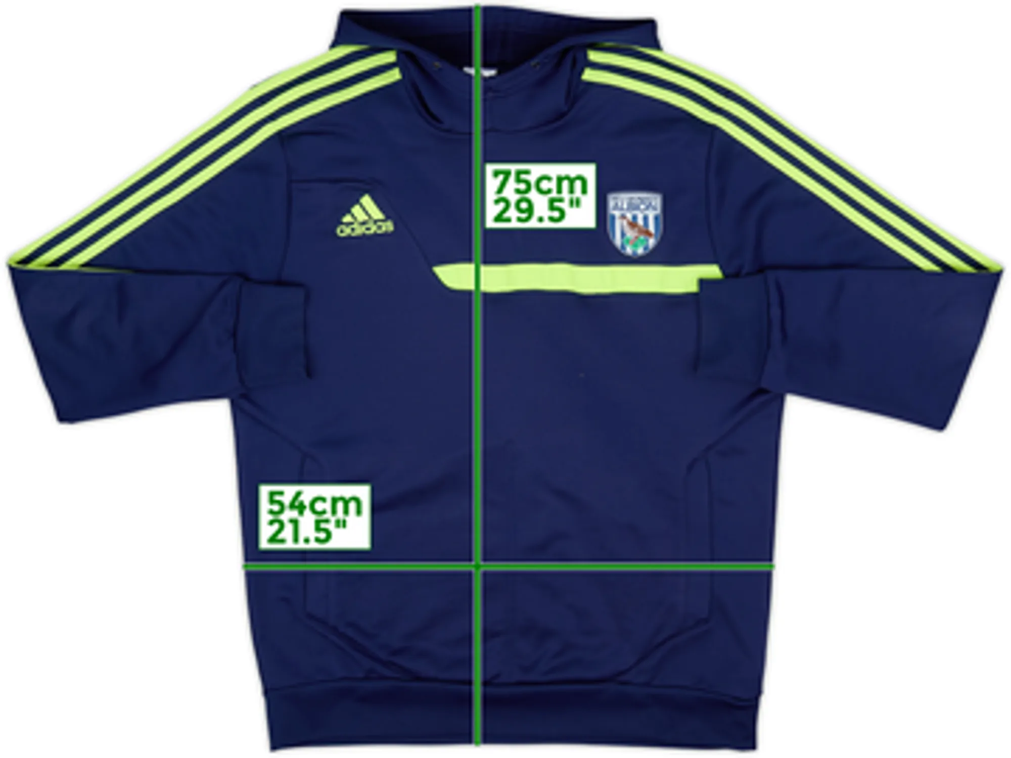 2013-14 West Brom adidas Hooded Sweat Top - 8/10 - (L)