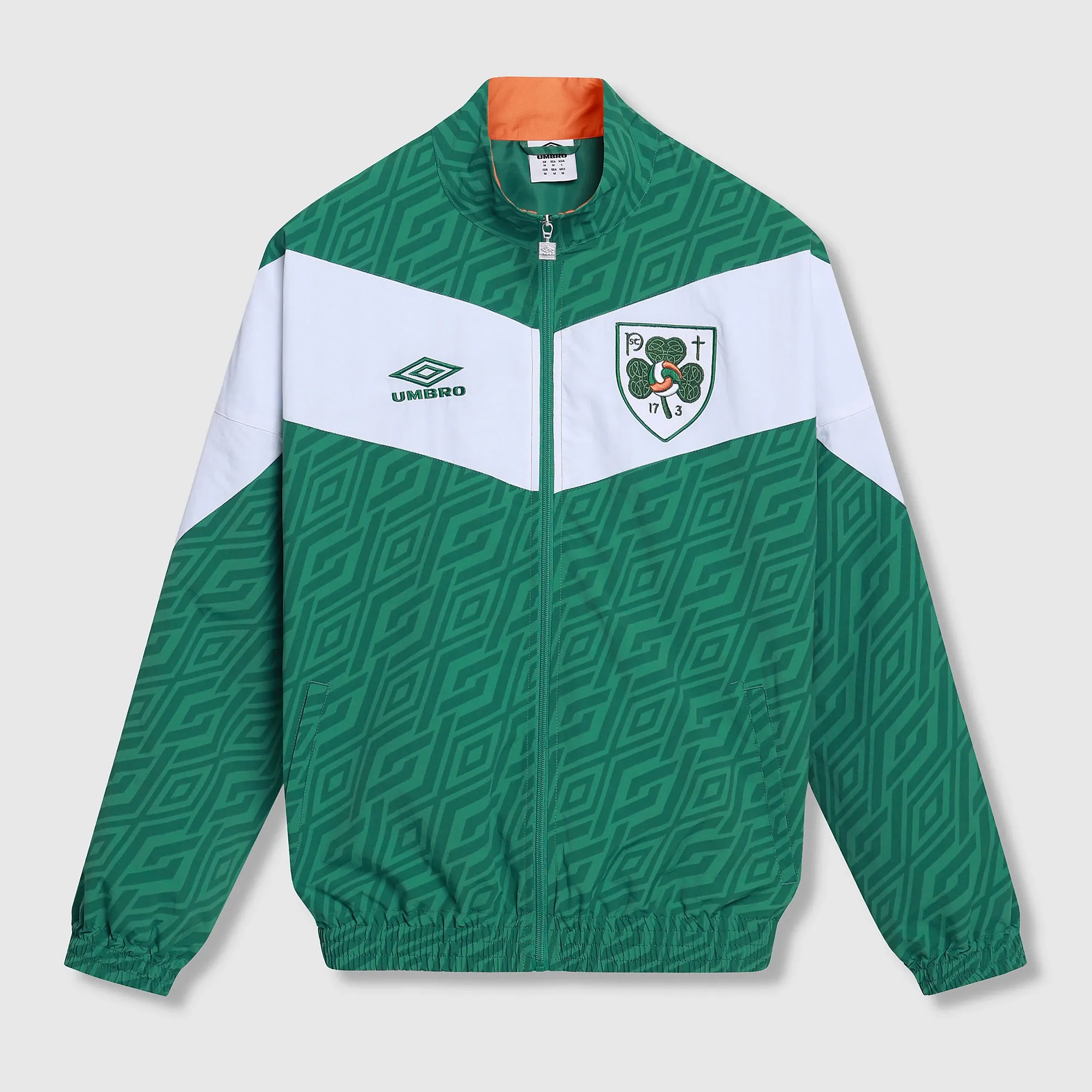 Umbro Ireland St Patricks Day 17 3 2026 Track Jacket Green Brilliant White