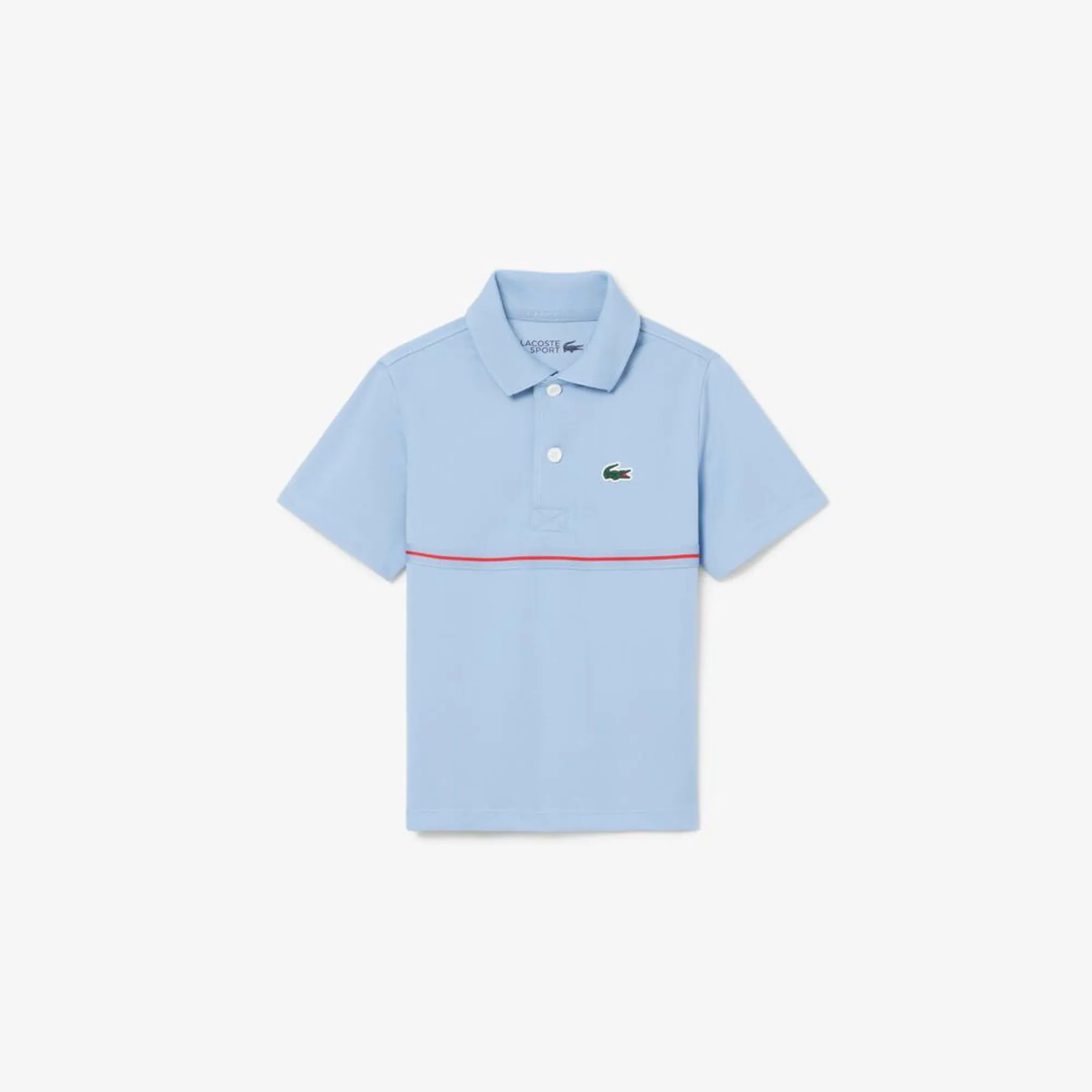 Lacoste Ultra Dry Branded Stripe Piqué Polo Shirt - Light Blue