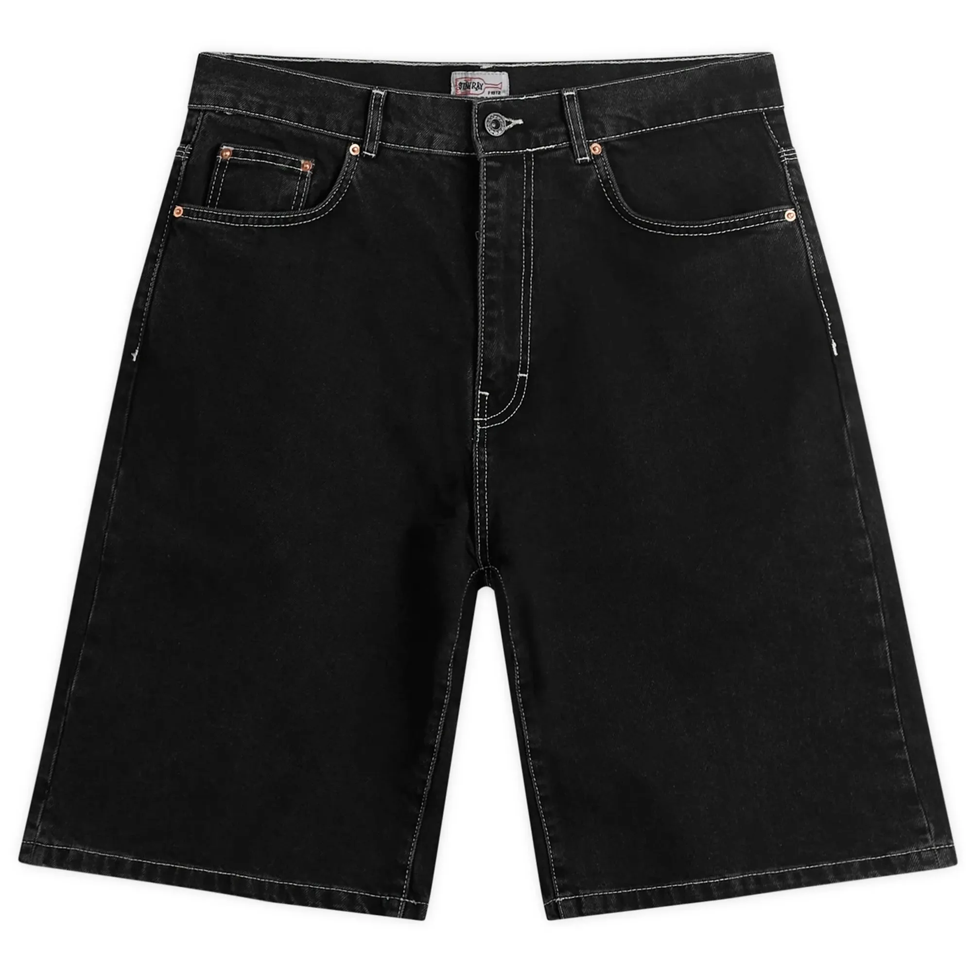 Stan Ray Men's Wide 5 Denim Shorts Washed Black Denim