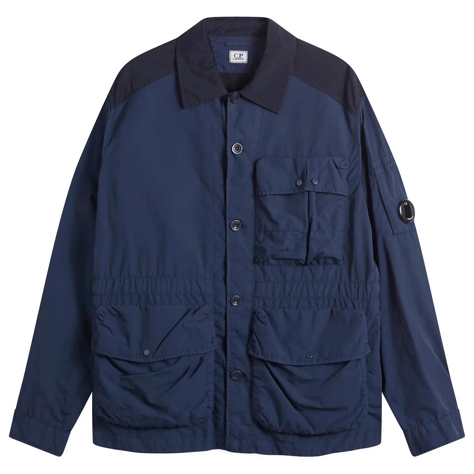 C.P. Company Men's Flatt Nylon Multi Pocket Lens Jacket Midnight Navy