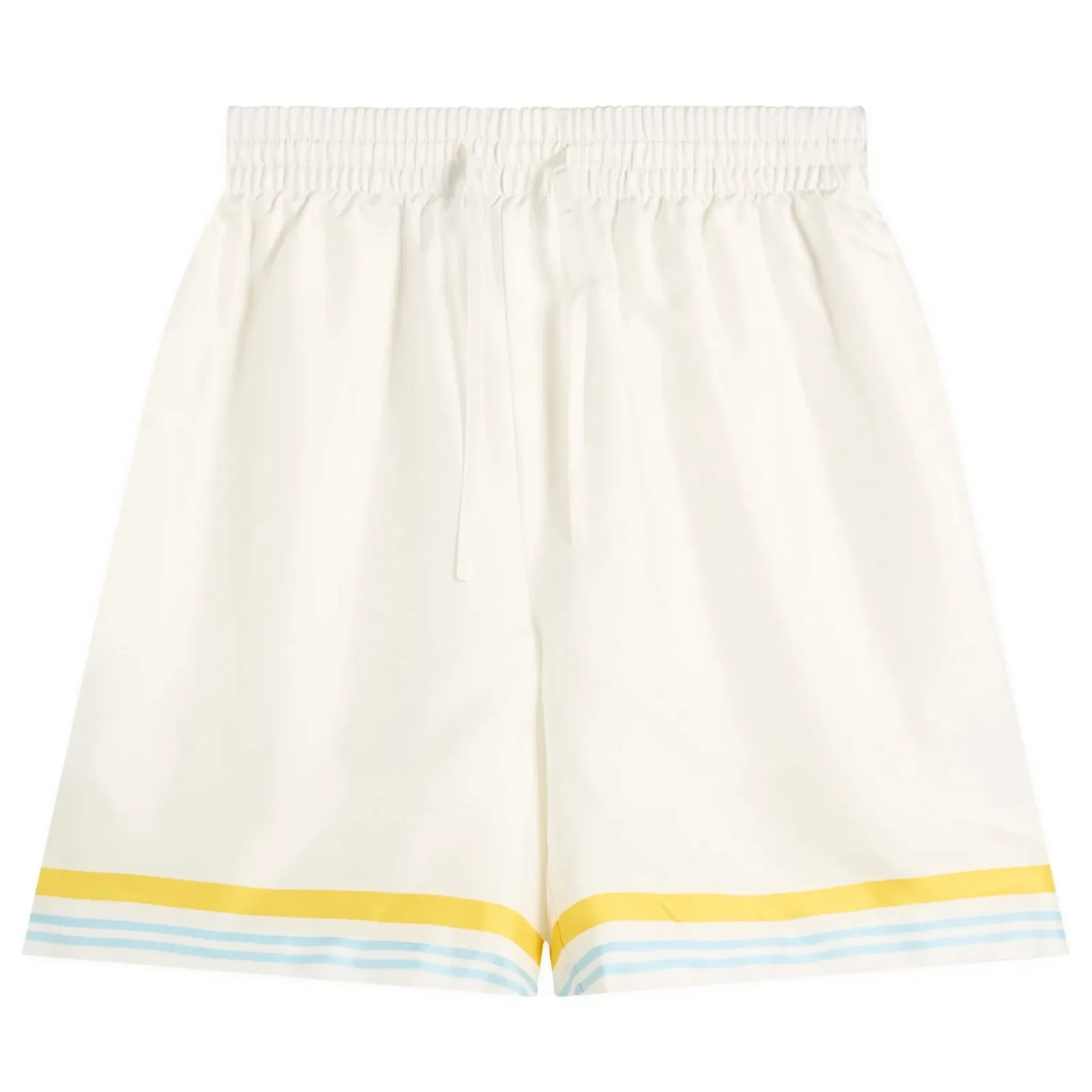 Casablanca Men's Tennis Landscape Silk Shorts White