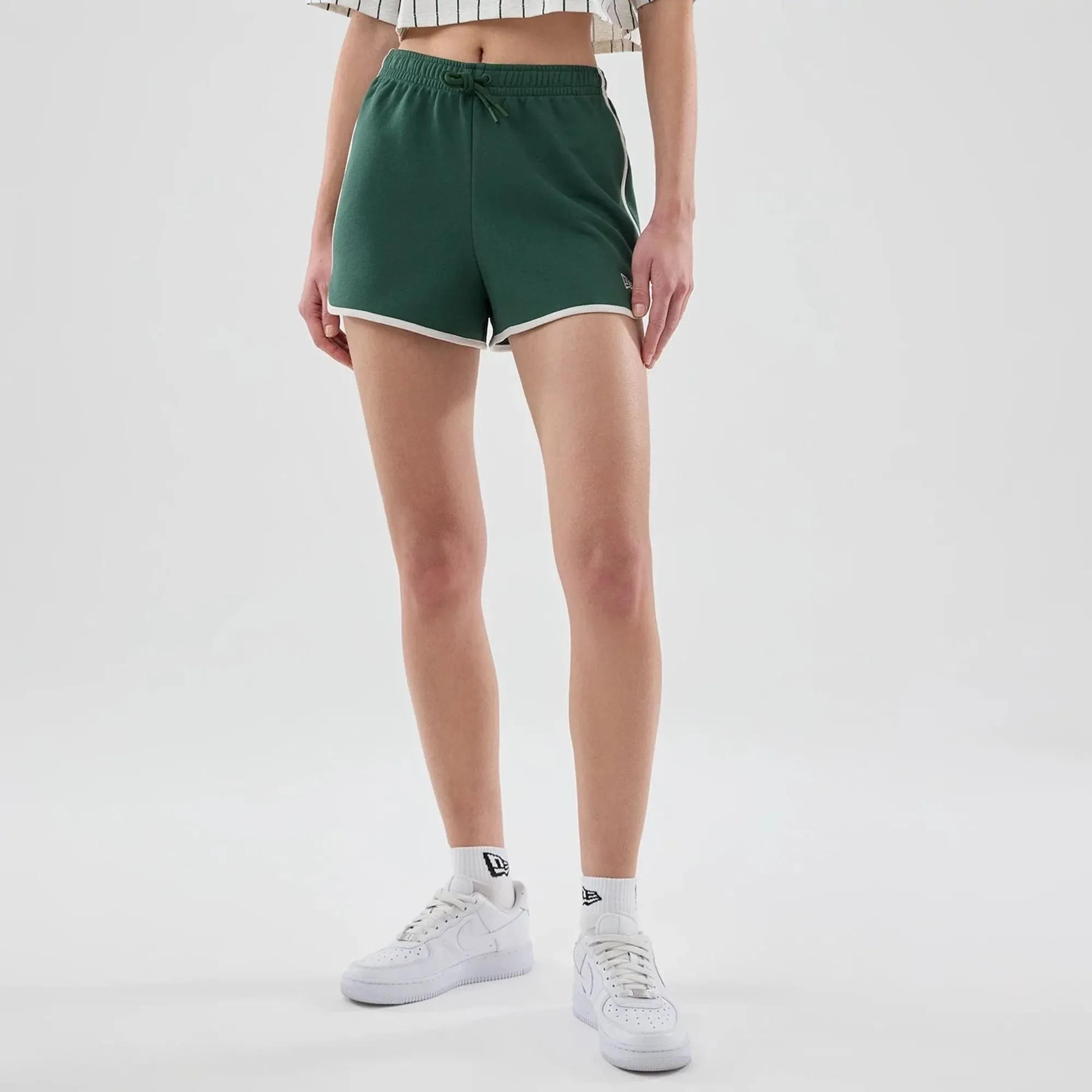 Womens New Era Dark Green Track Shorts adult female
