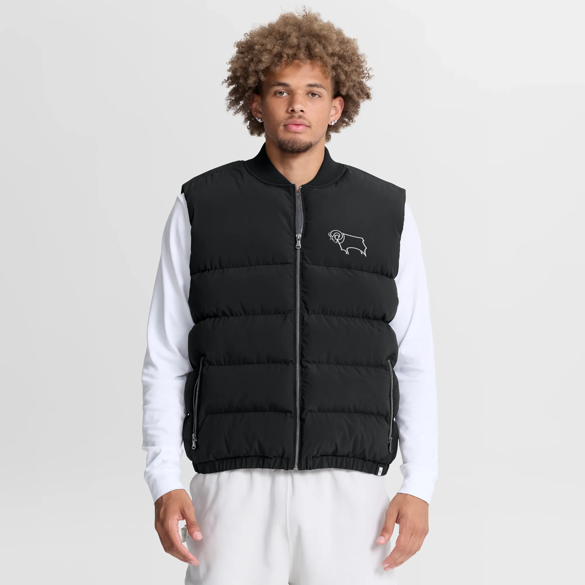 Derby County Padded Gilet - Black - Mens