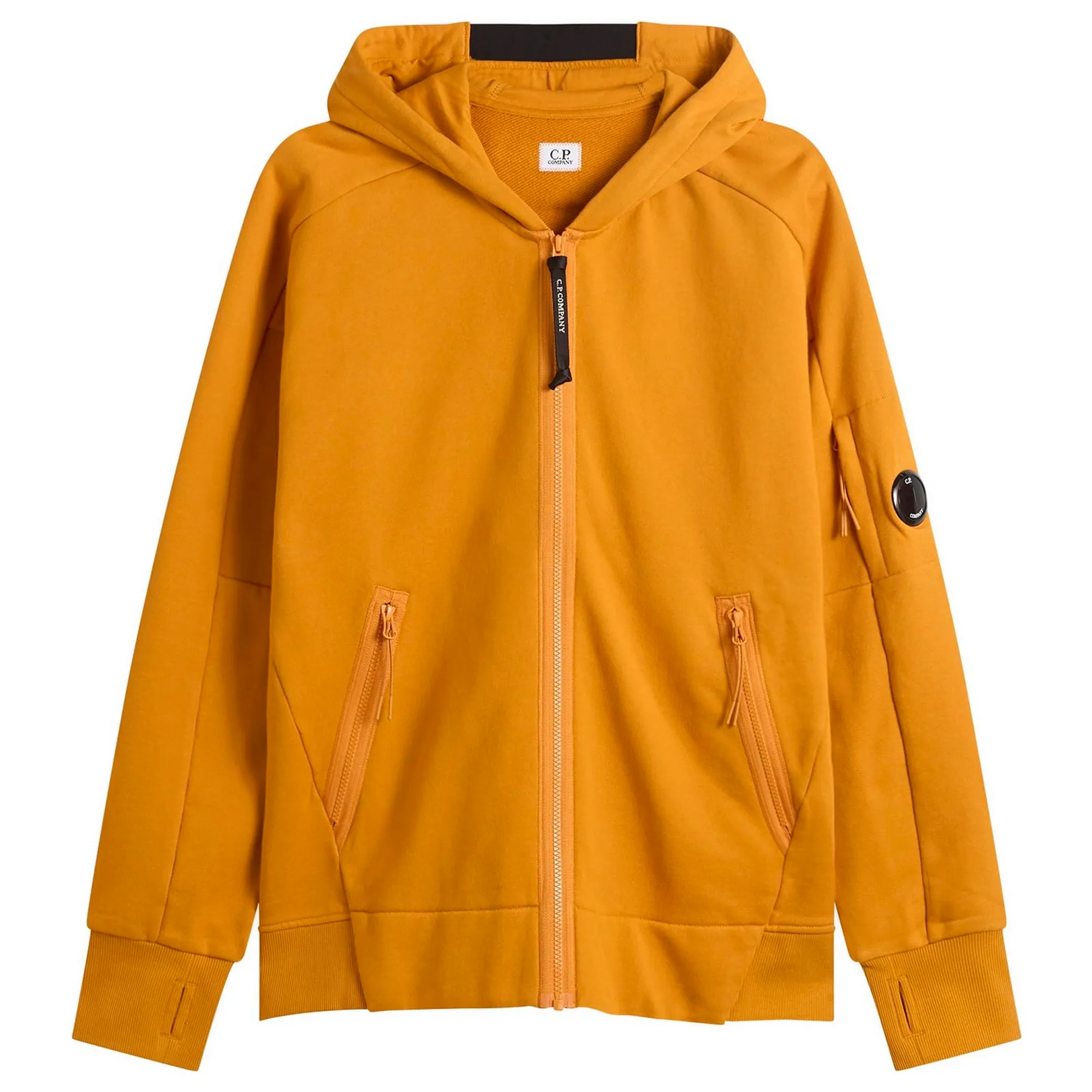 C.P. Company Men's Diagonal Raised Fleece Hooded Lens Sweatshirt Desert Sun