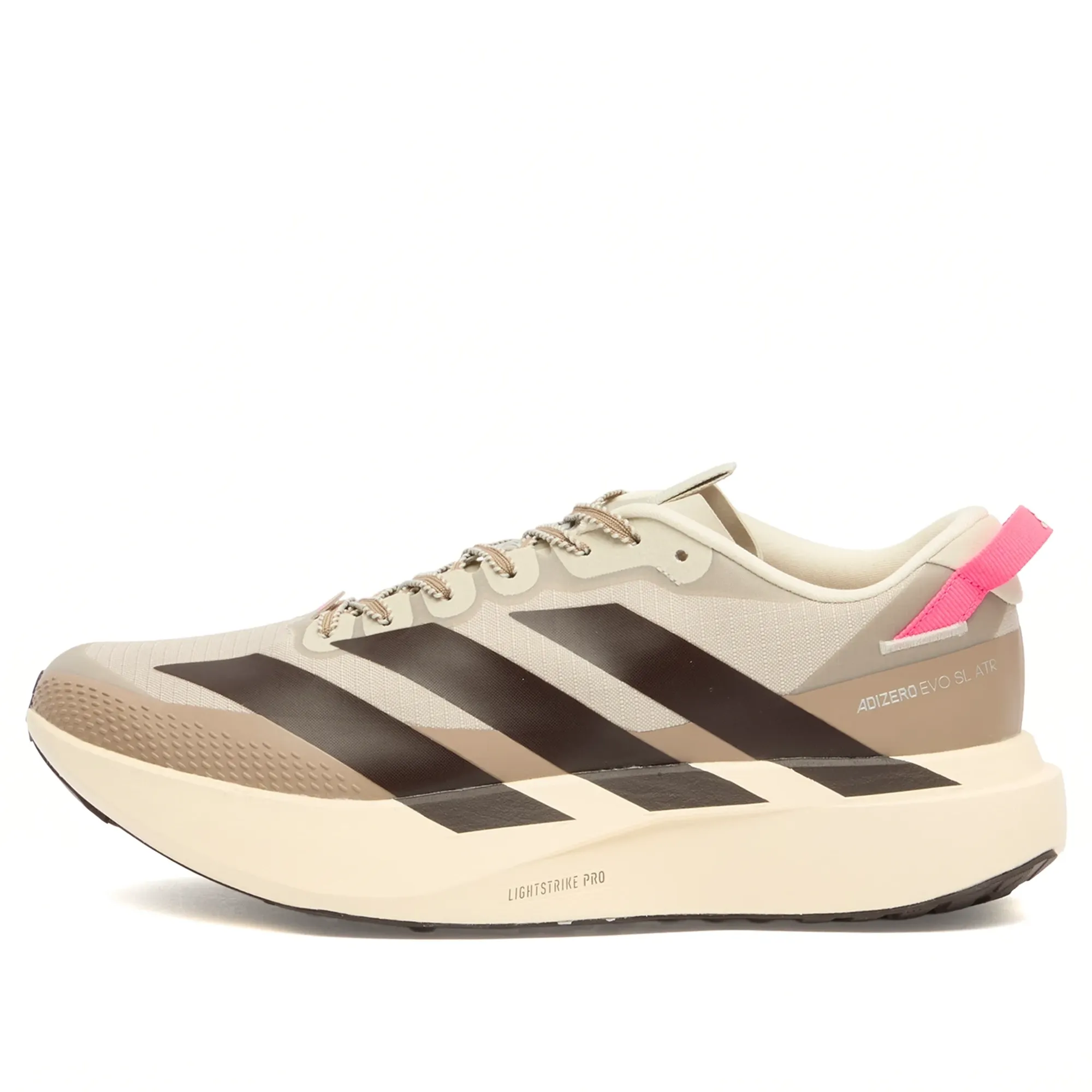 Adidas Men's Adizero Evo Sl Atr Sneaker Wonder White/Aurora Coffee/Lucid Pink