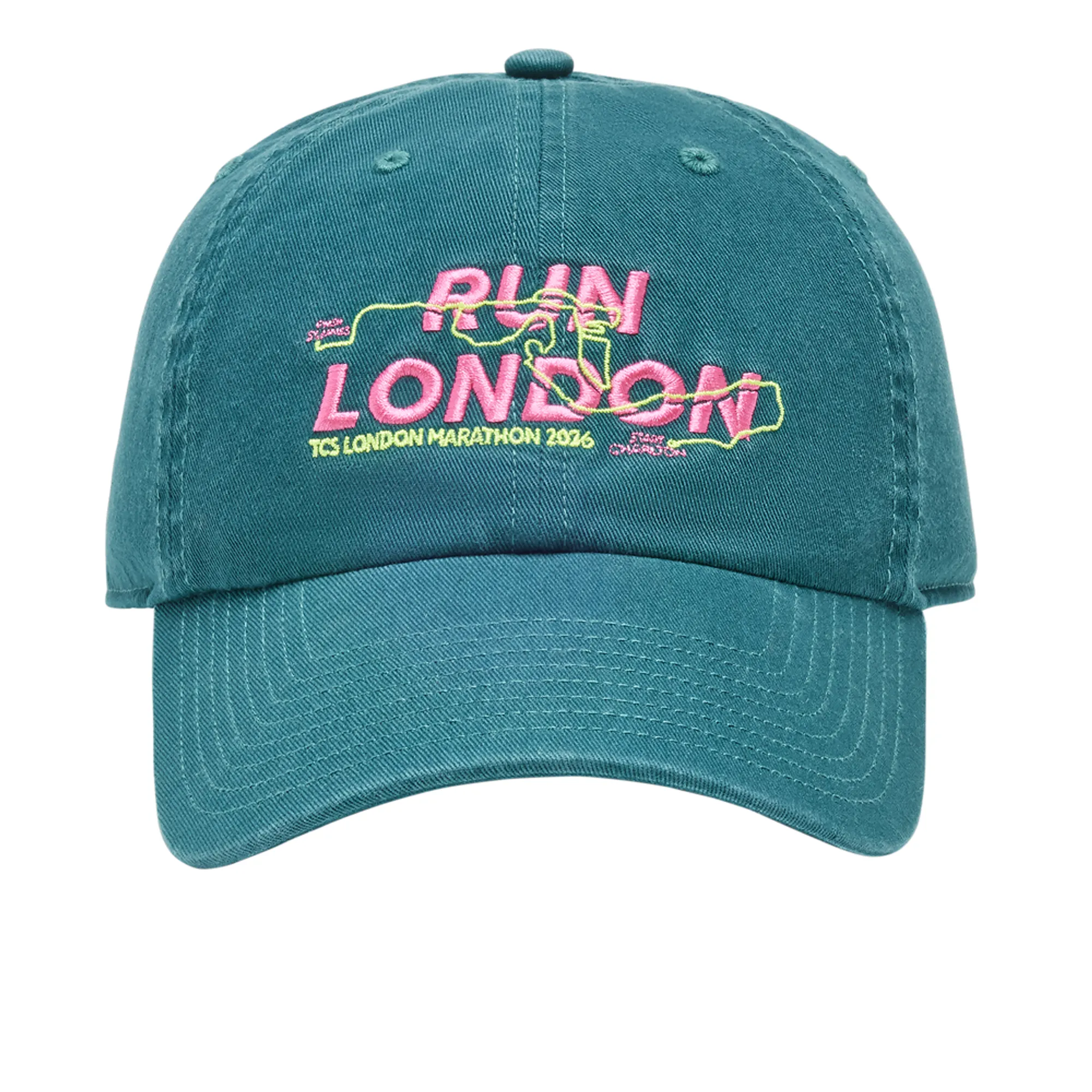 New Balance Unisex London Marathon Cotton 6 Panel in Green Nylon