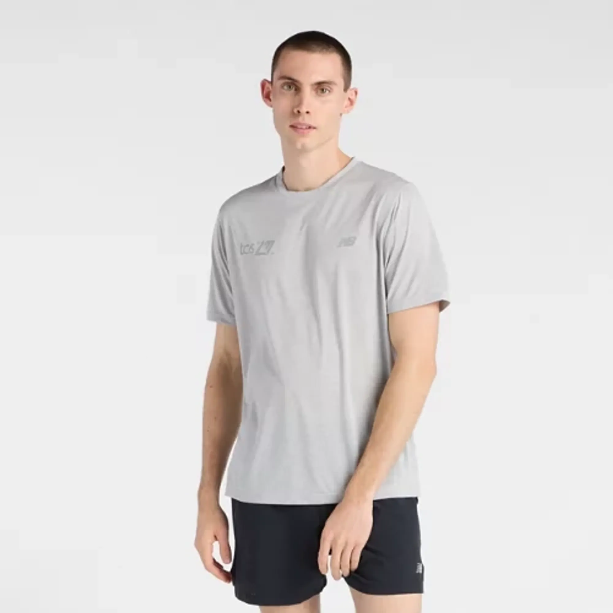 New Balance Men's London Edition RC Essential T-Shirt in Grey Polyester