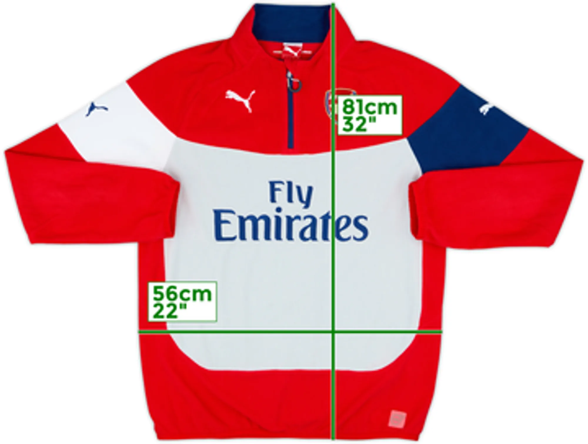 2014-15 Arsenal Puma 1/4 Zip Fleece Top - 8/10 - (L)