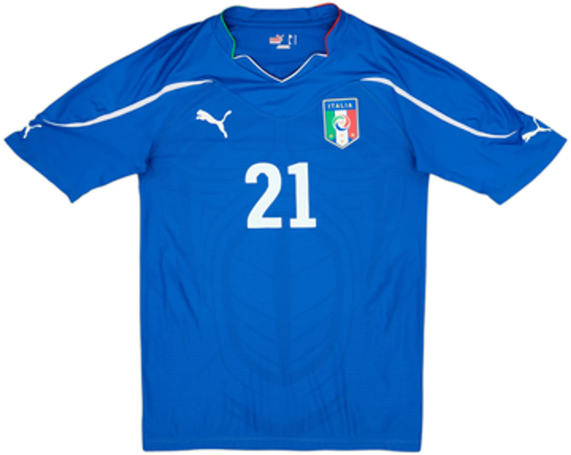 2010-12 Italy Authentic Home Shirt Pirlo #21 - 8/10 - (L)