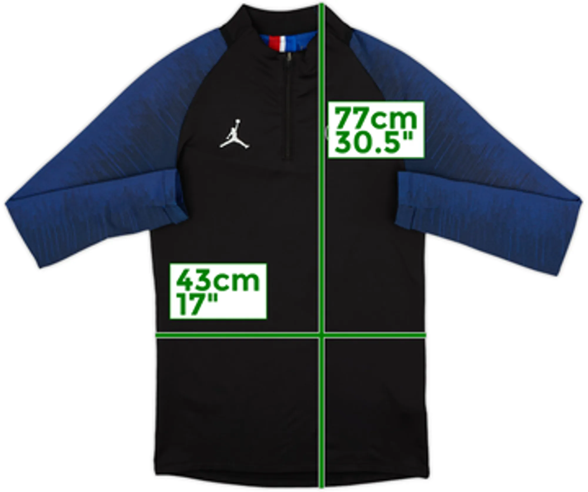 2020-21 Paris Saint-Germain Jordan 1/4 Zip Training Top - 8/10 - (S)