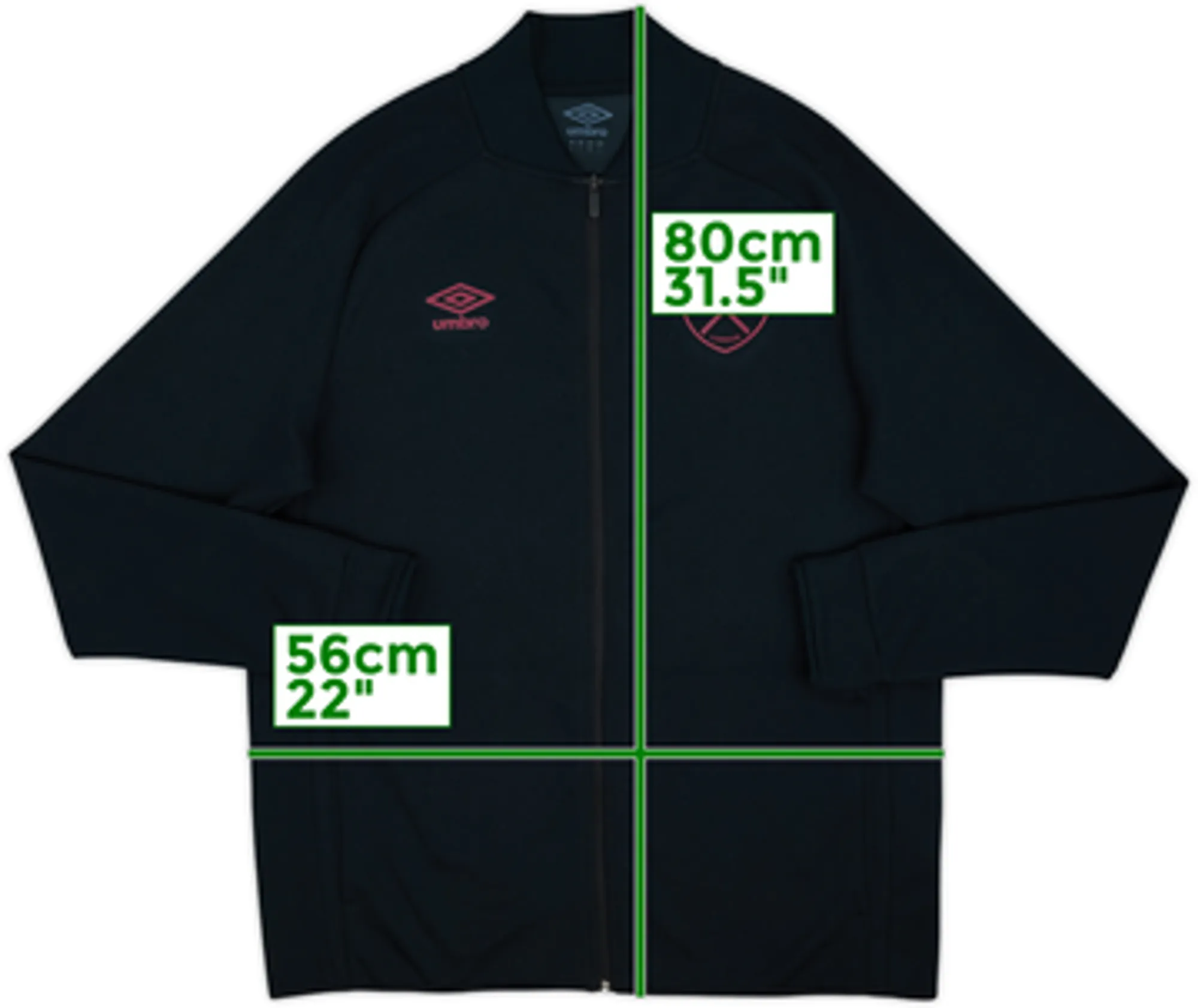 2021-22 West Ham Umbro Track Jacket - 8/10 - (L)