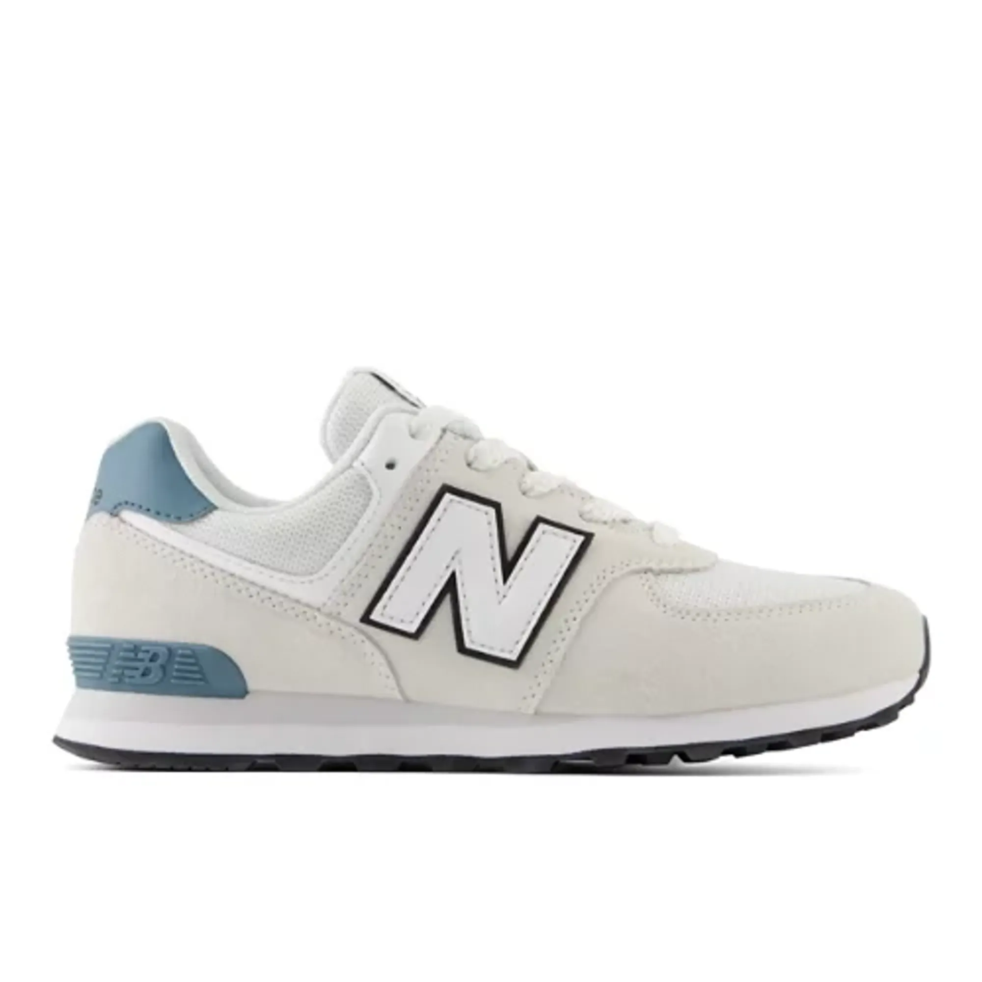 New Balance Kids 574 Lace in Grey/White Leather